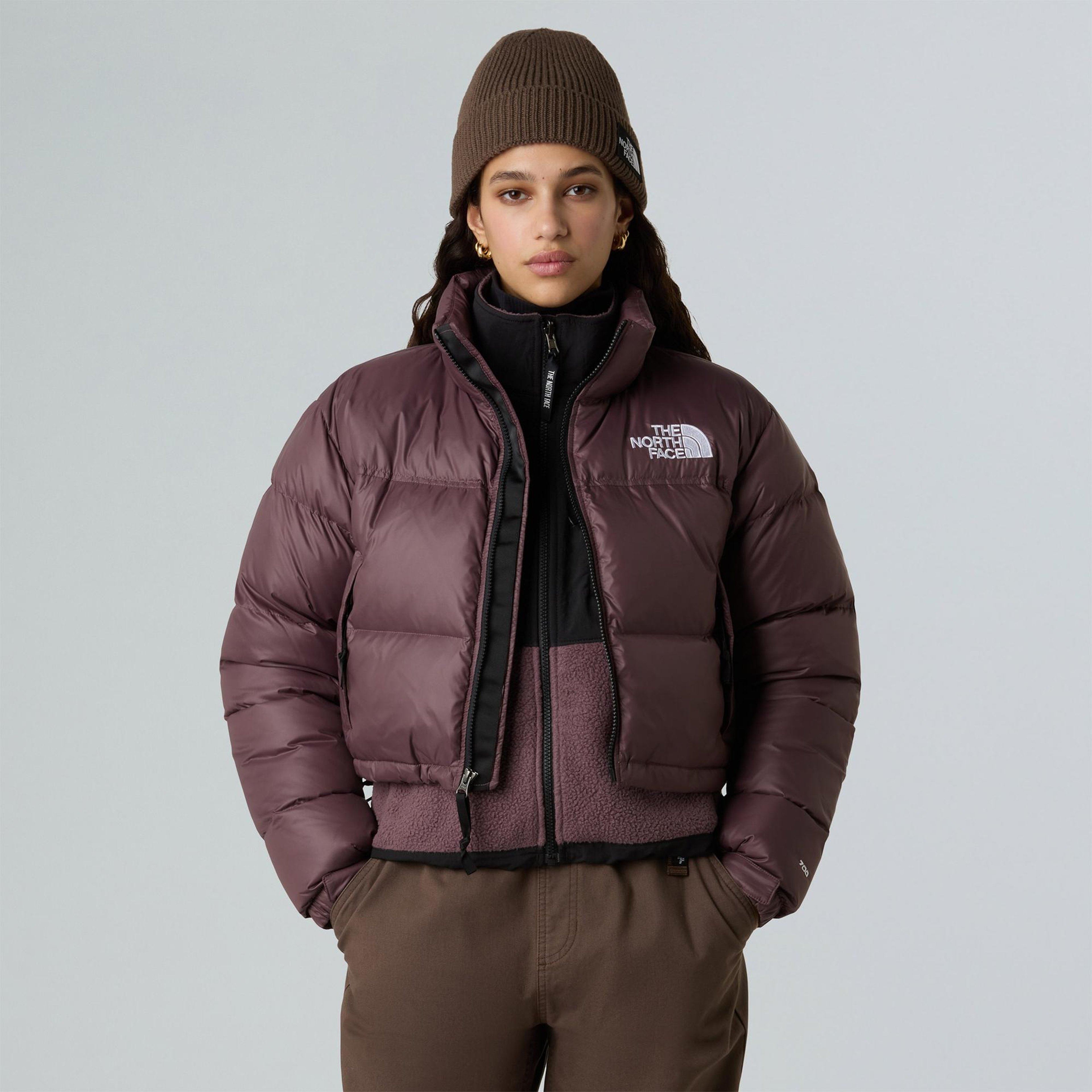 The North Face 1996 Retro Nuptse Kısa Kadın Bordo Mont