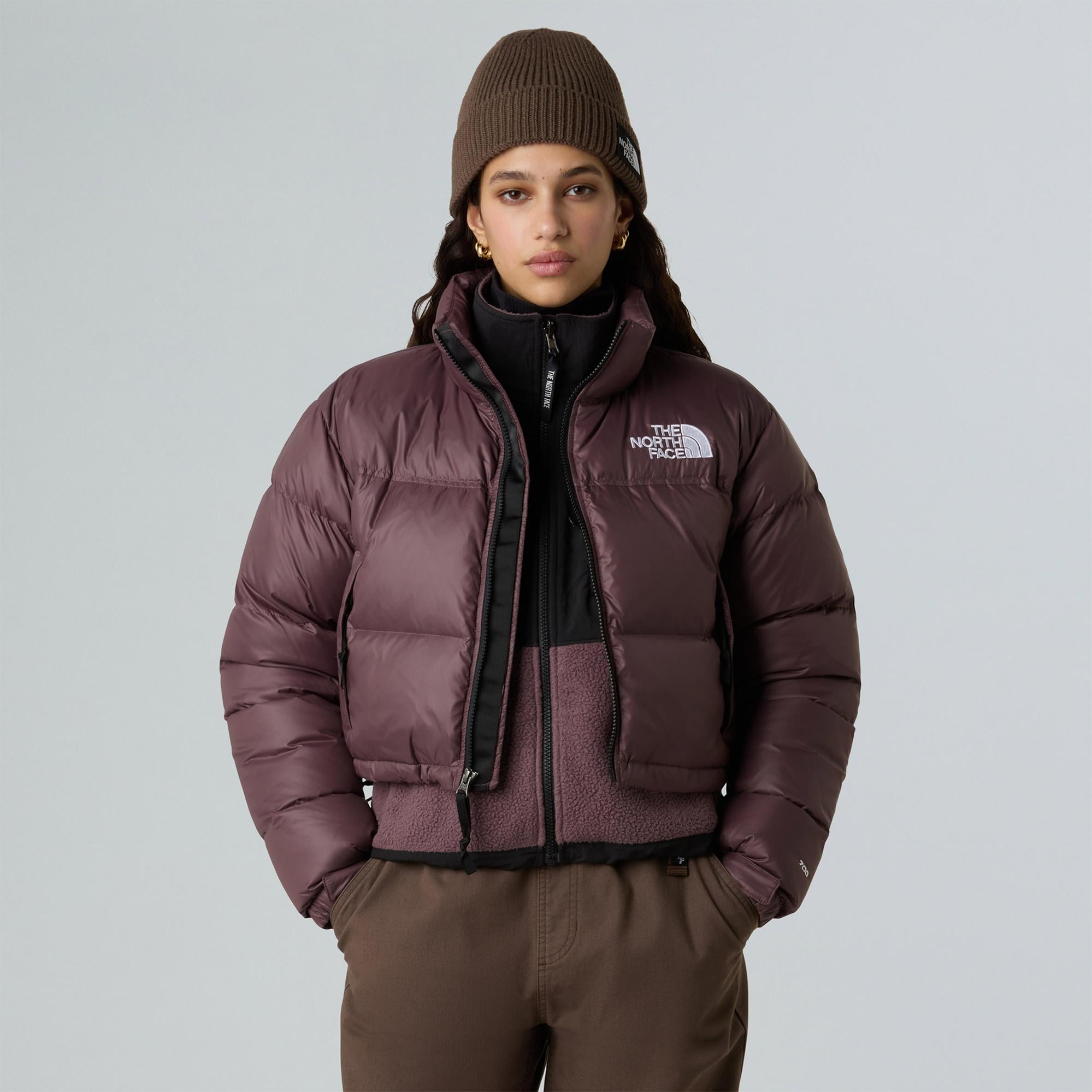 The North Face 1996 Retro Nuptse Kısa Kadın Bordo Mont