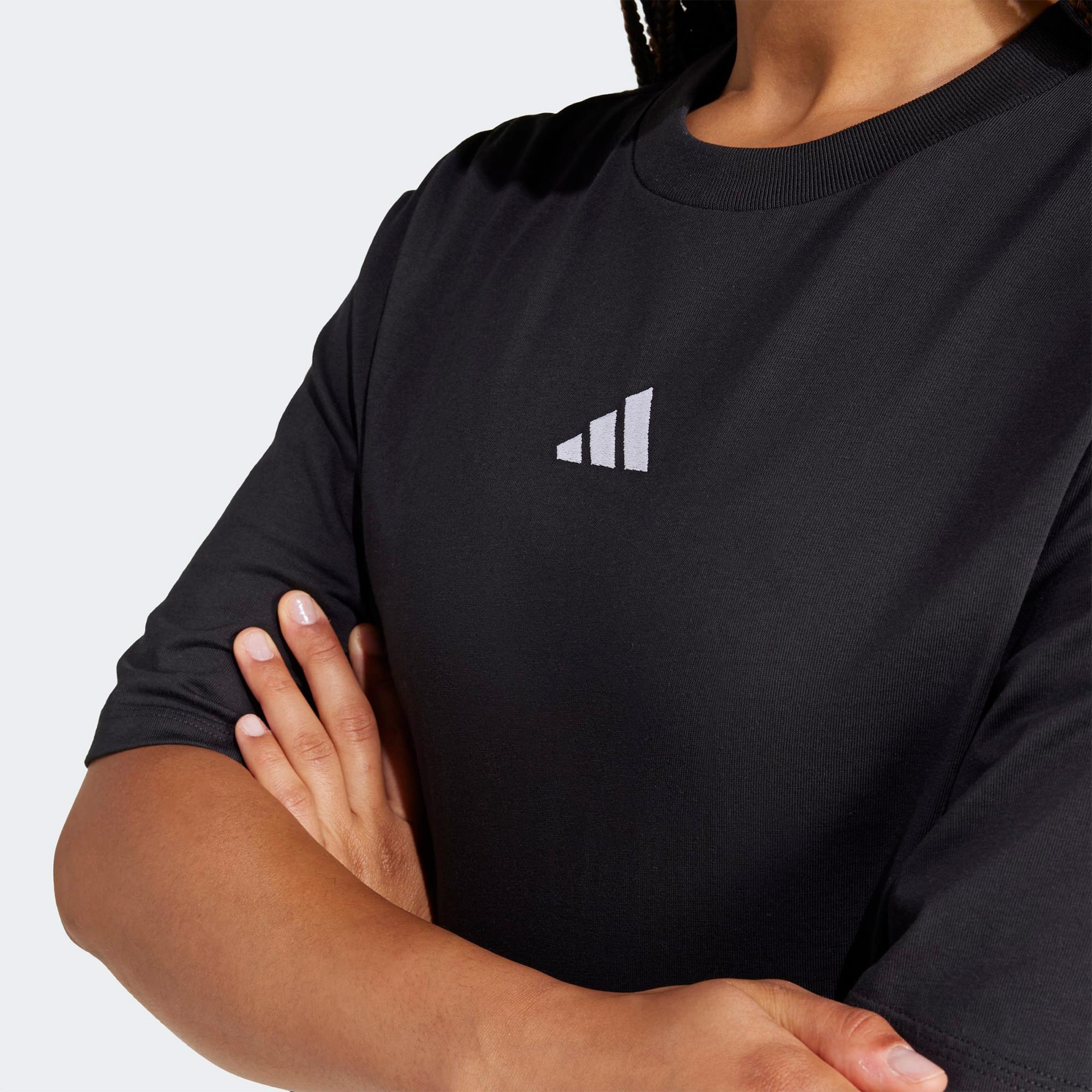 adidas Essentials 3 Stripes Kadın Siyah T-Shirt