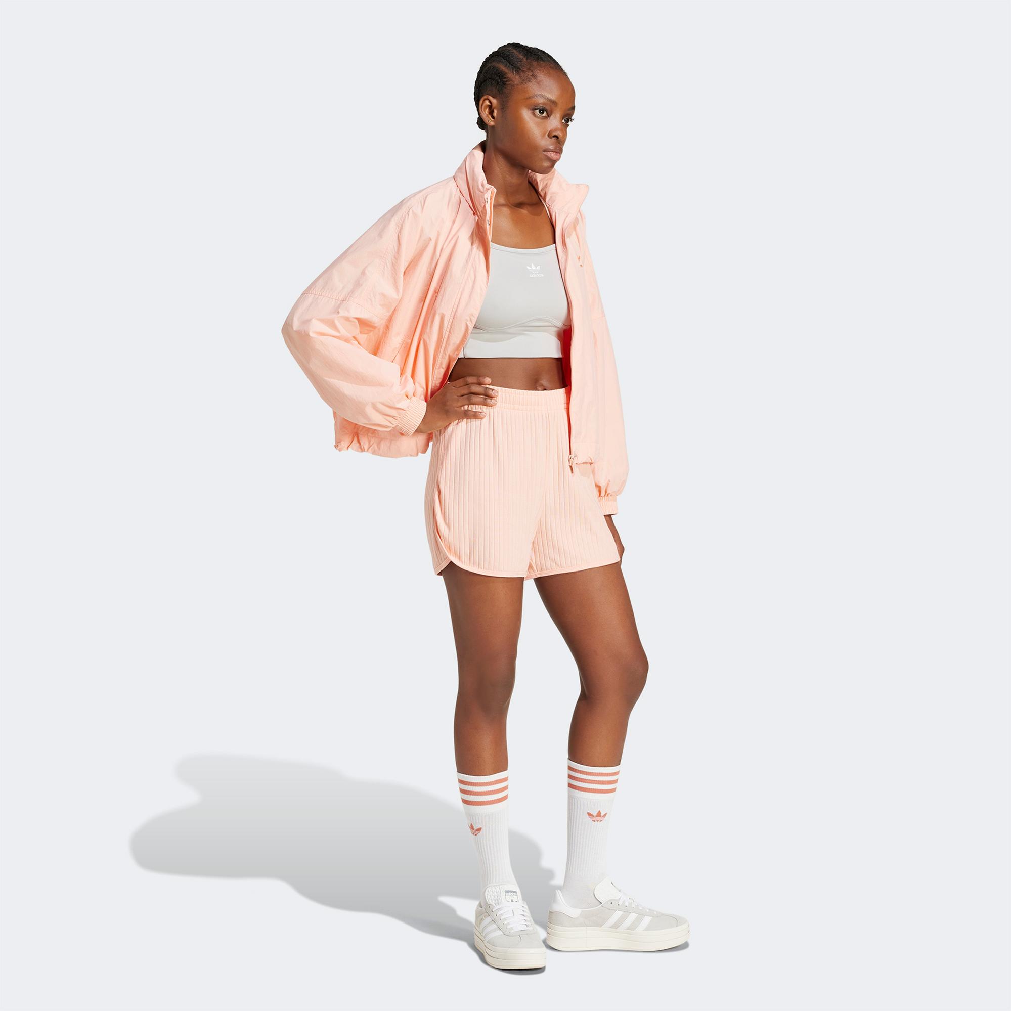 adidas Essentials Wide Rib Kadın Pembe Şort