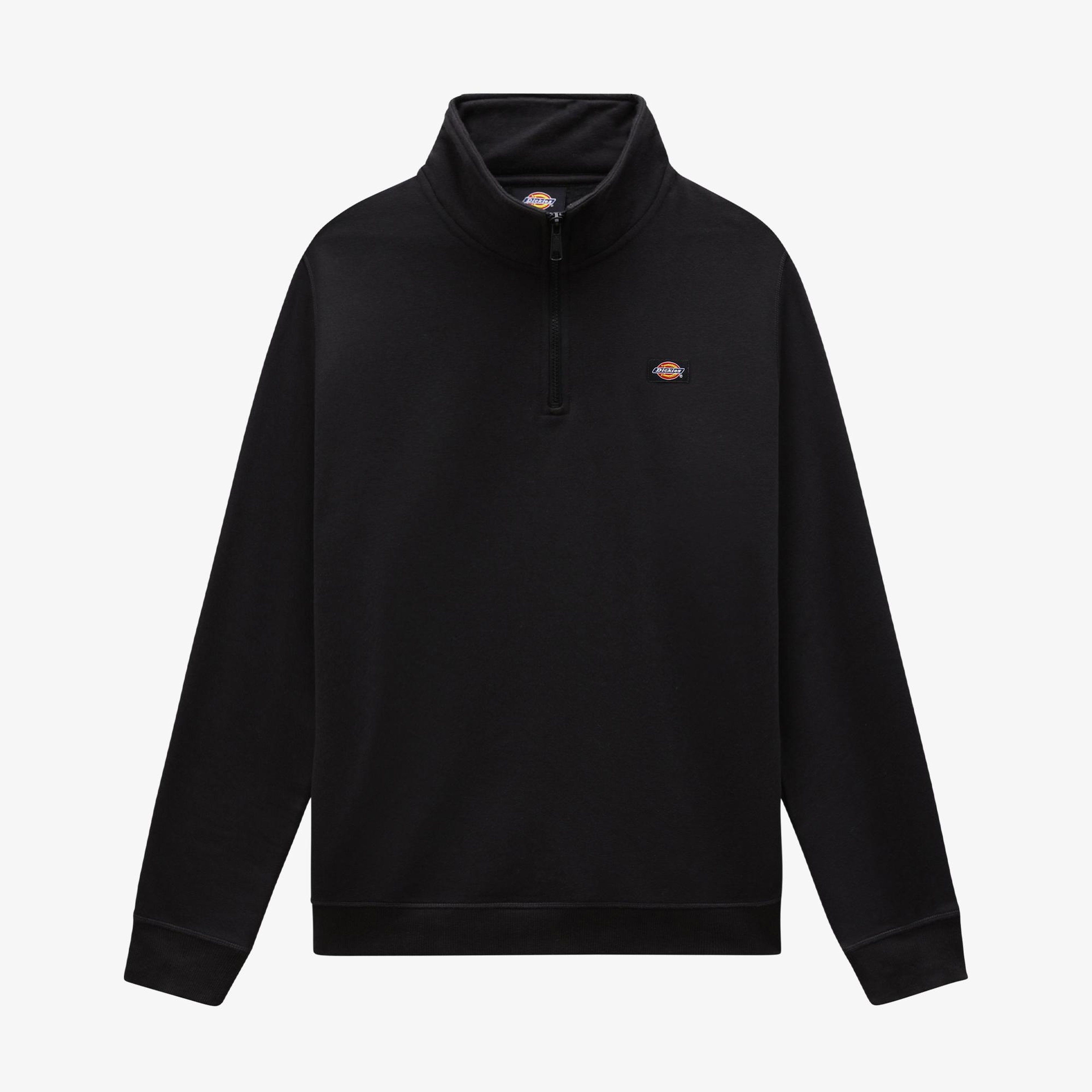 Dickies Oakport 1/4 Zip Crew Erkek Siyah Sweatshirt