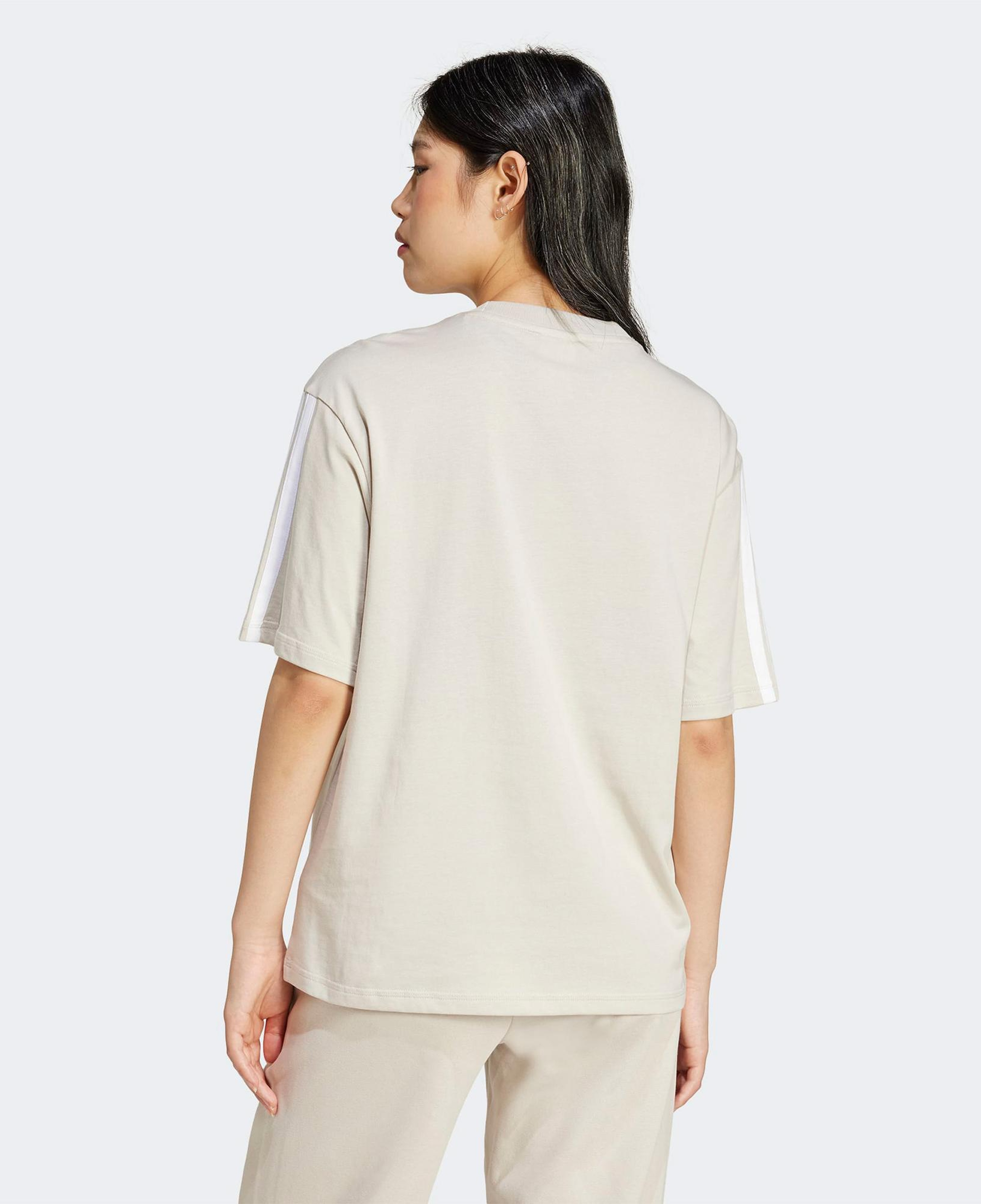 adidas Essentials 3 Stripes Kadın Bej T-Shirt
