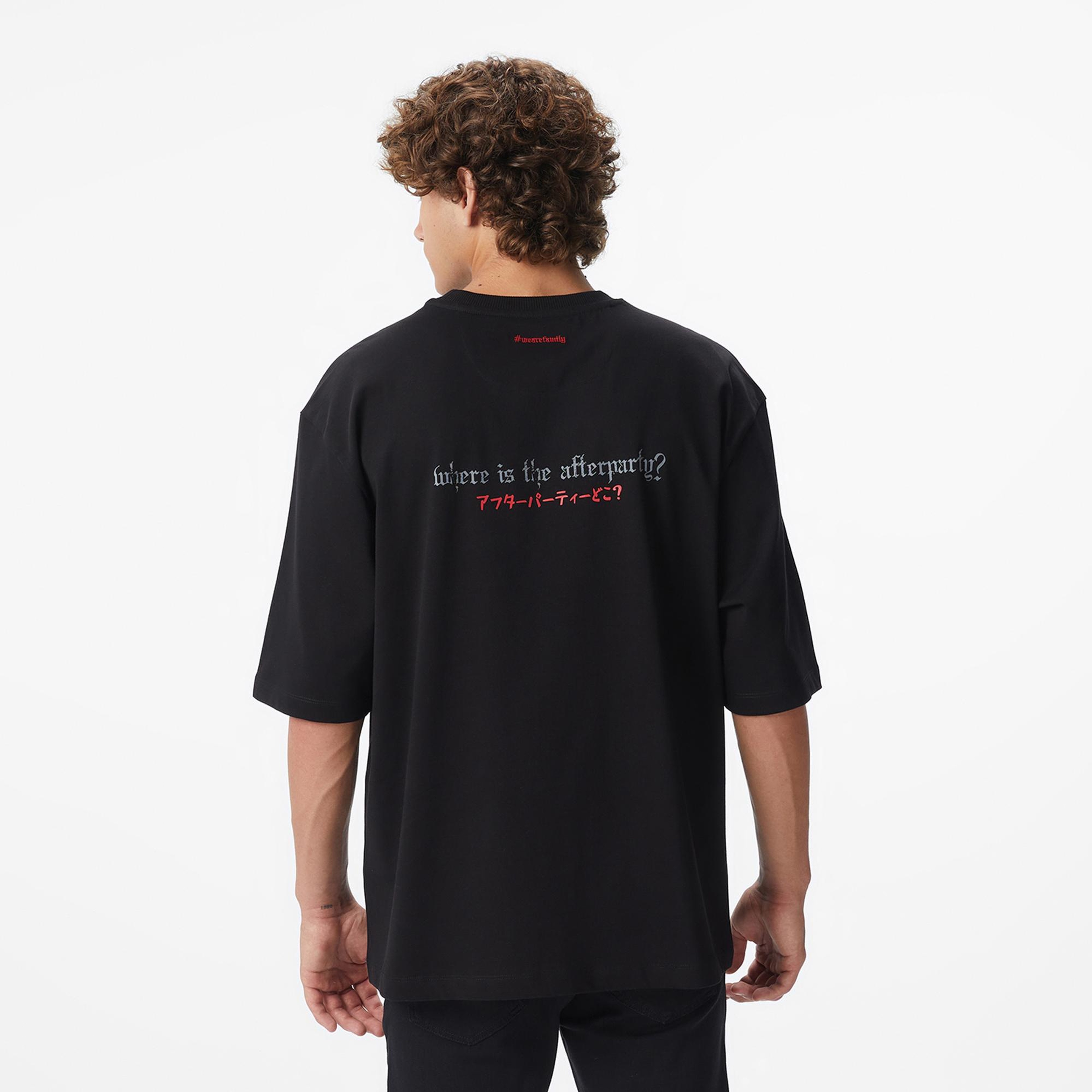 UNITED4 x Monkey Project Where Is The After Party Unisex Siyah T-Shirt