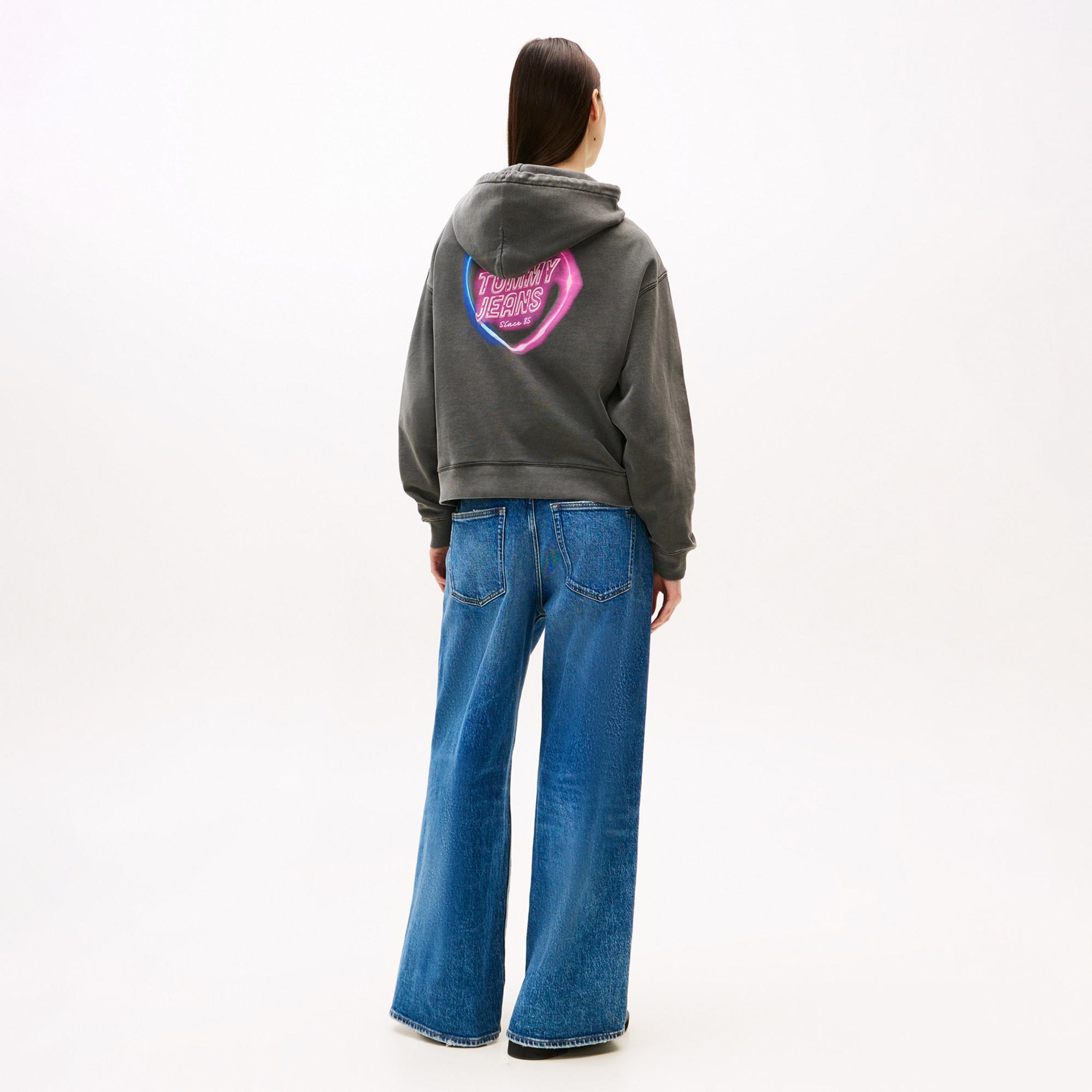 Tommy Hilfiger Boxy Kadın Gri Sweatshirt