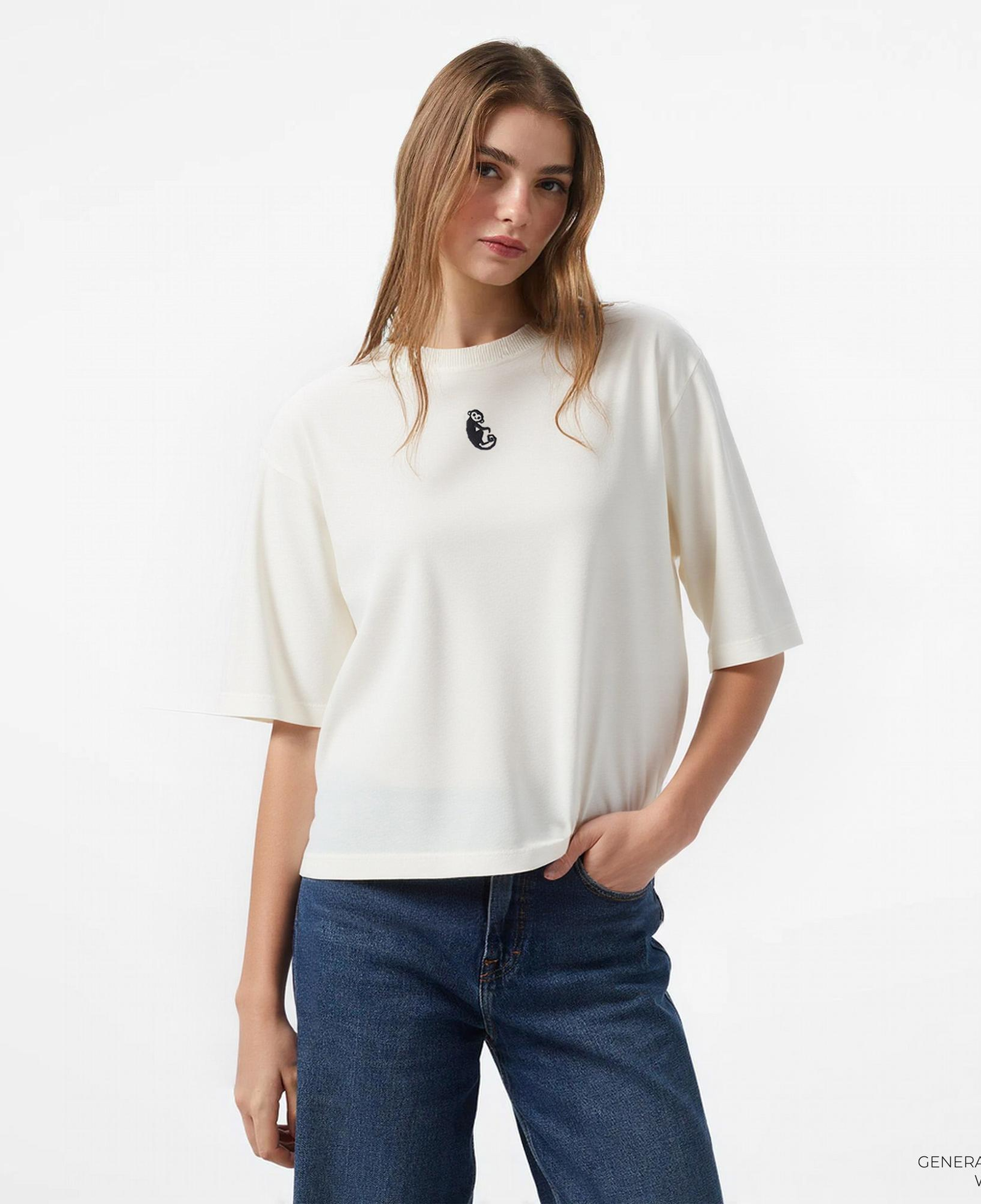 UNITED4 x Monkey Project 7 Rules Unisex Beyaz T-Shirt