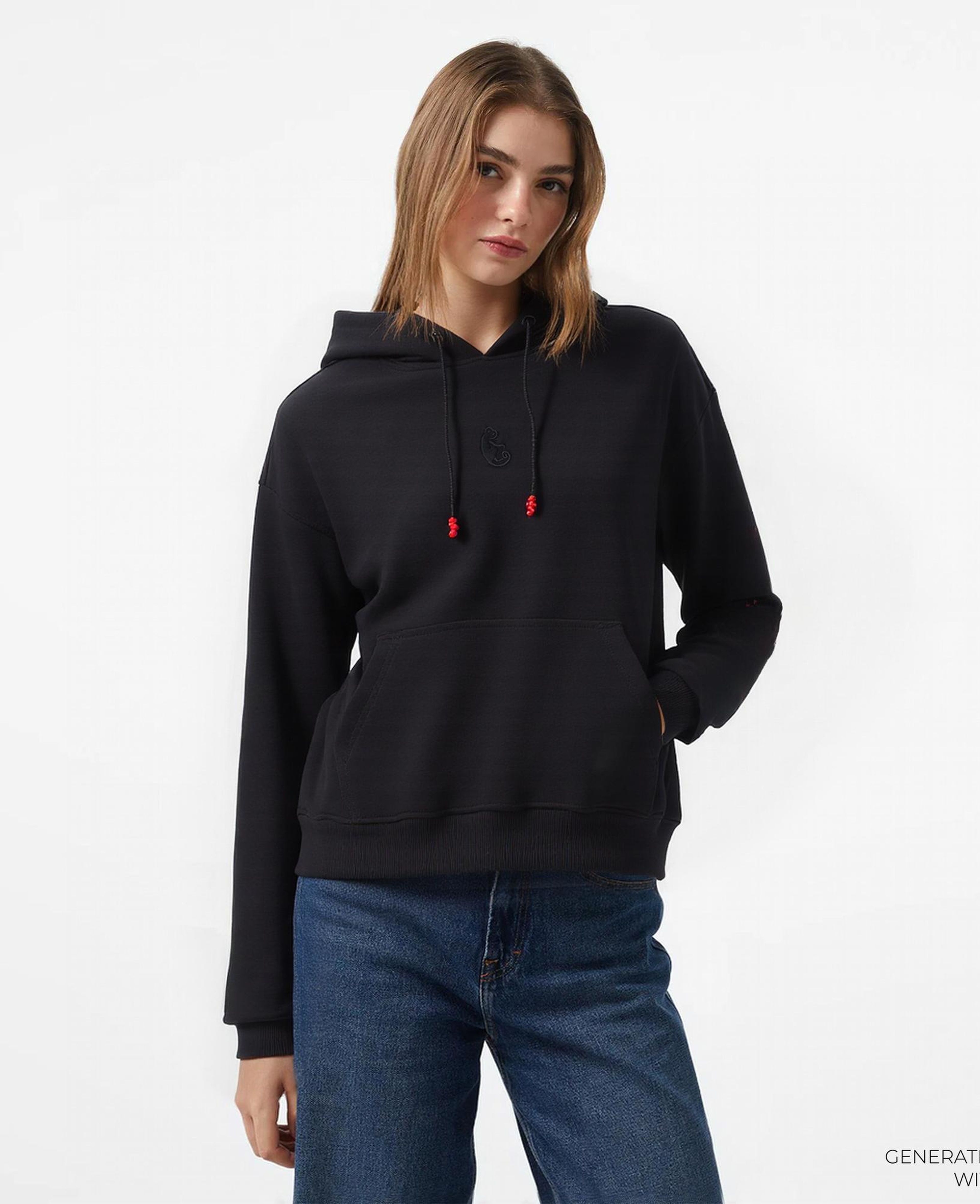 UNITED4 x Monkey Project 7 Rules Unisex Siyah Sweatshirt