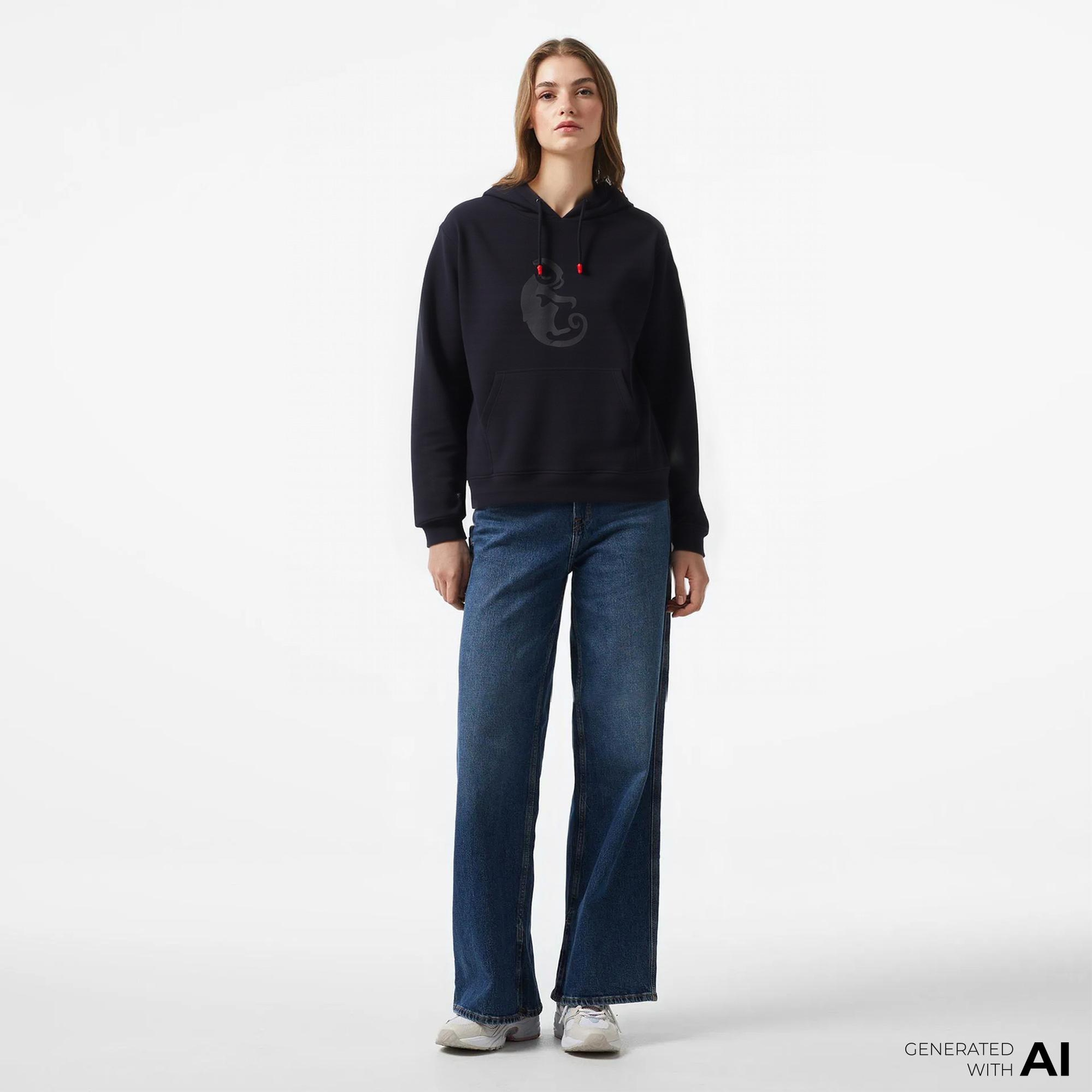 UNITED4 x Monkey Project We Are Family Unisex Siyah Sweatshirt