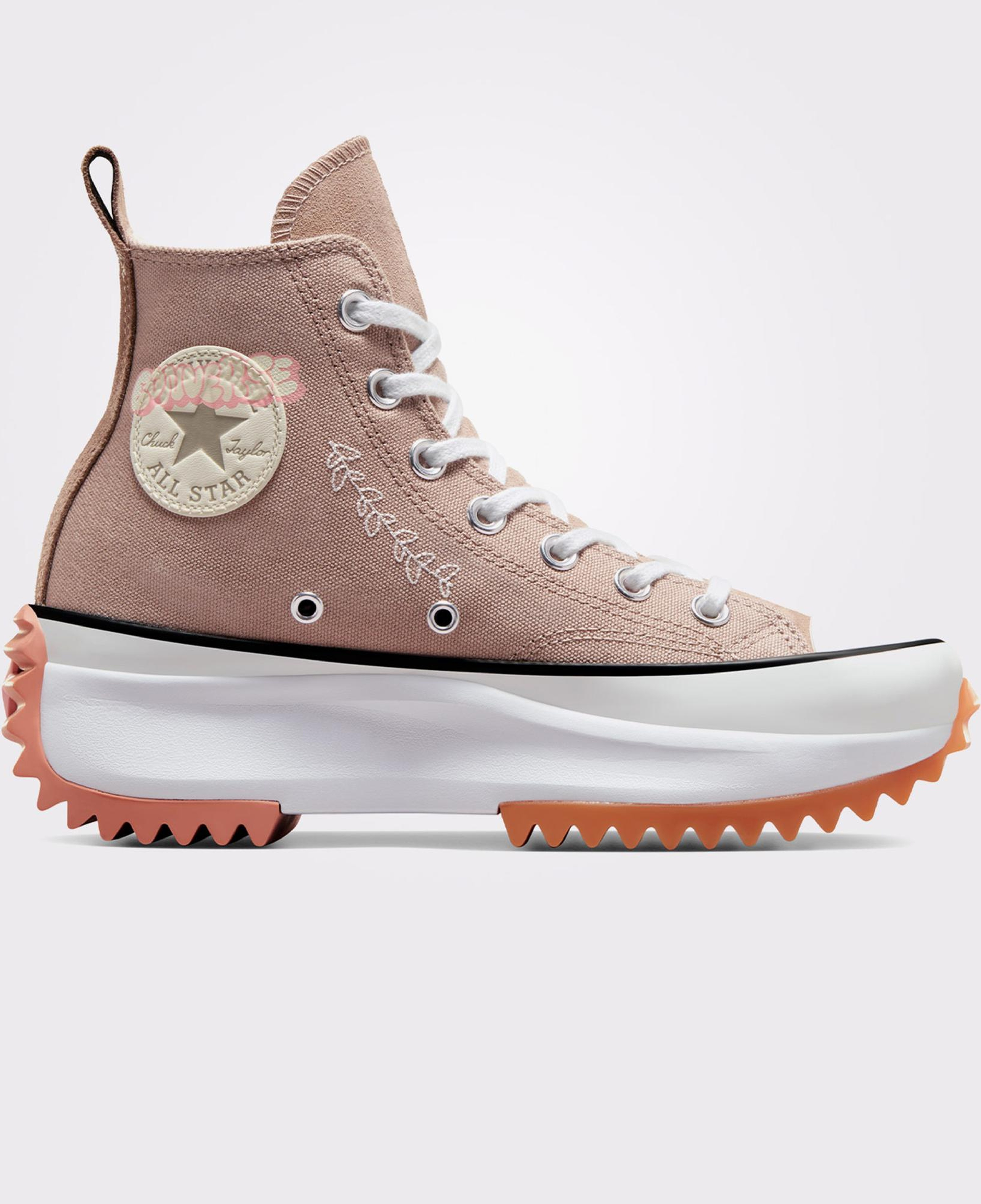 Converse Run Star Hike Scribble Unisex Bej Platform Sneaker