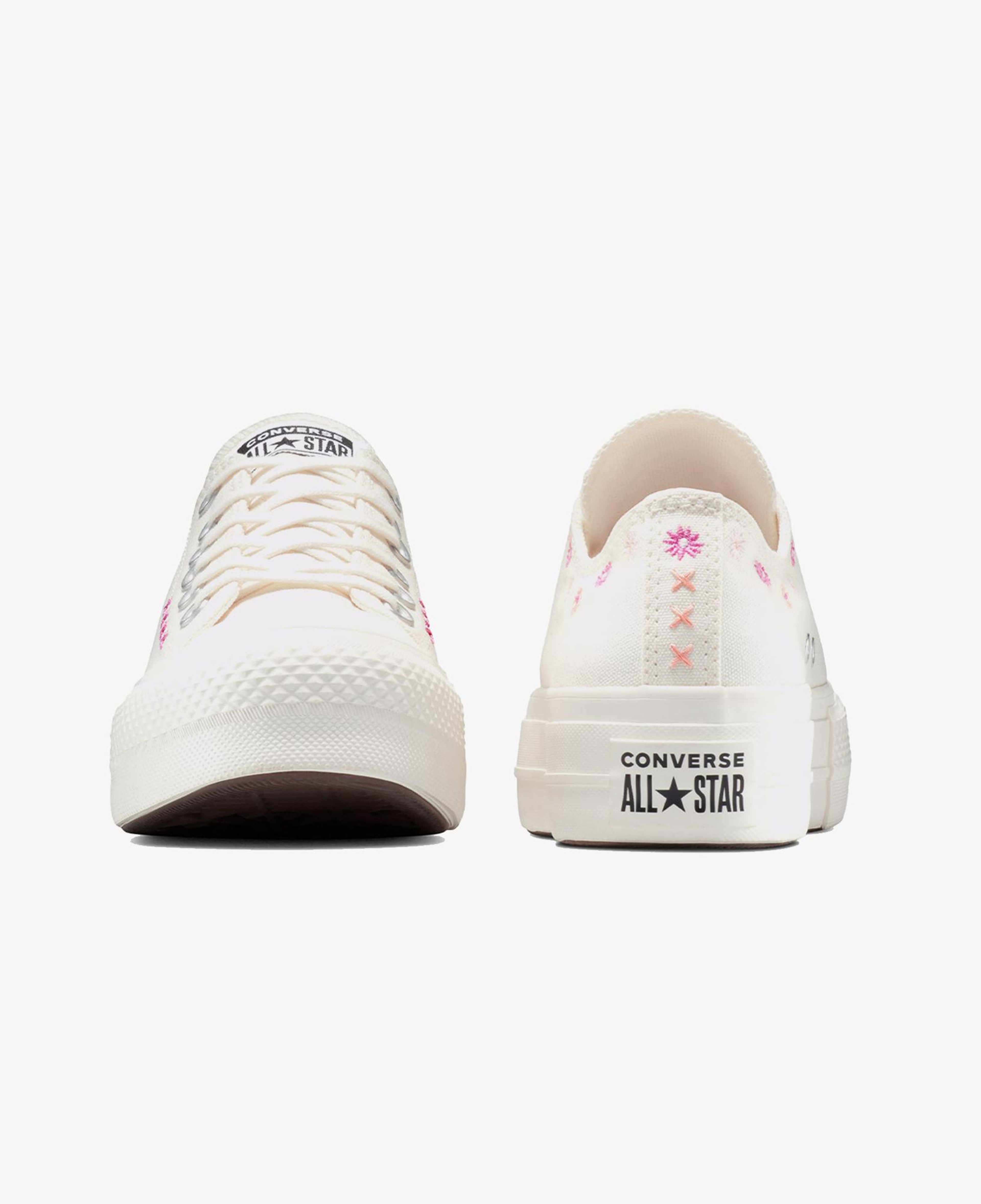 Convese Chuck Taylor All Star Lift Floral Embroidery Low Top Unisex Krem Sneaker