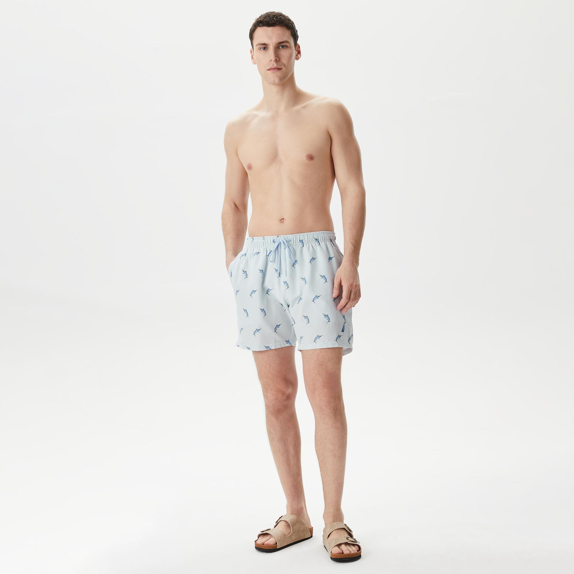 Nautica Erkek Mavi Standart Fit Deniz Şortu