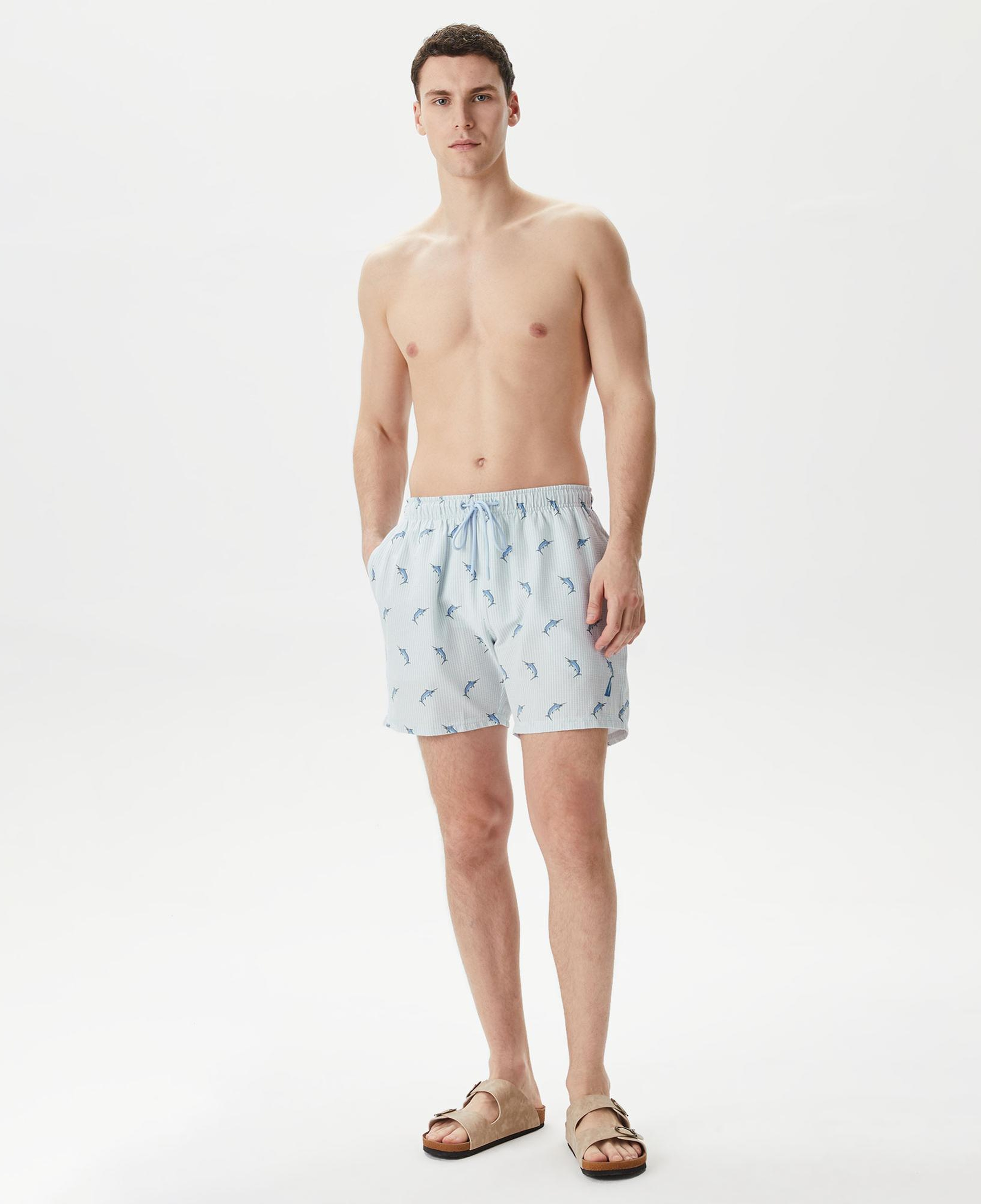 Nautica Erkek Mavi Standart Fit Deniz Şortu