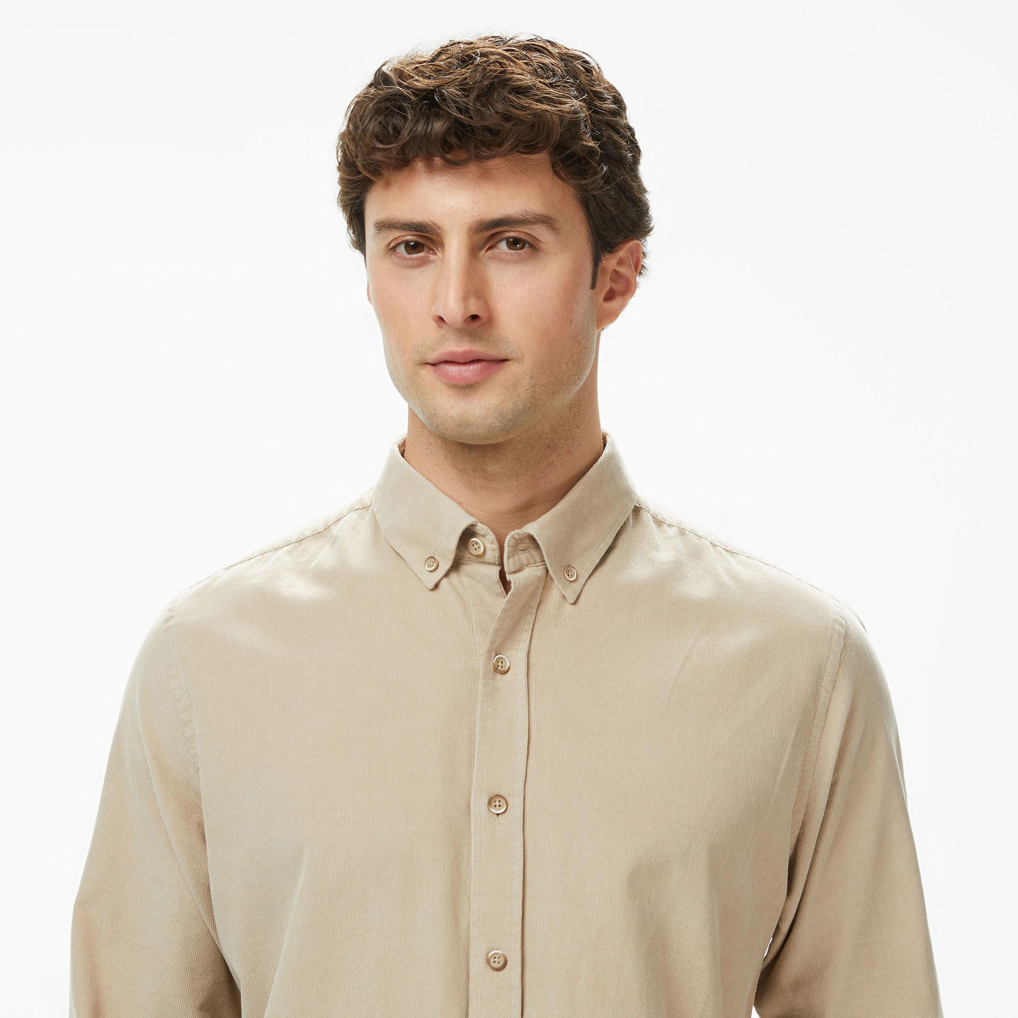 Nautica Erkek Bej Classic Fit Gömlek