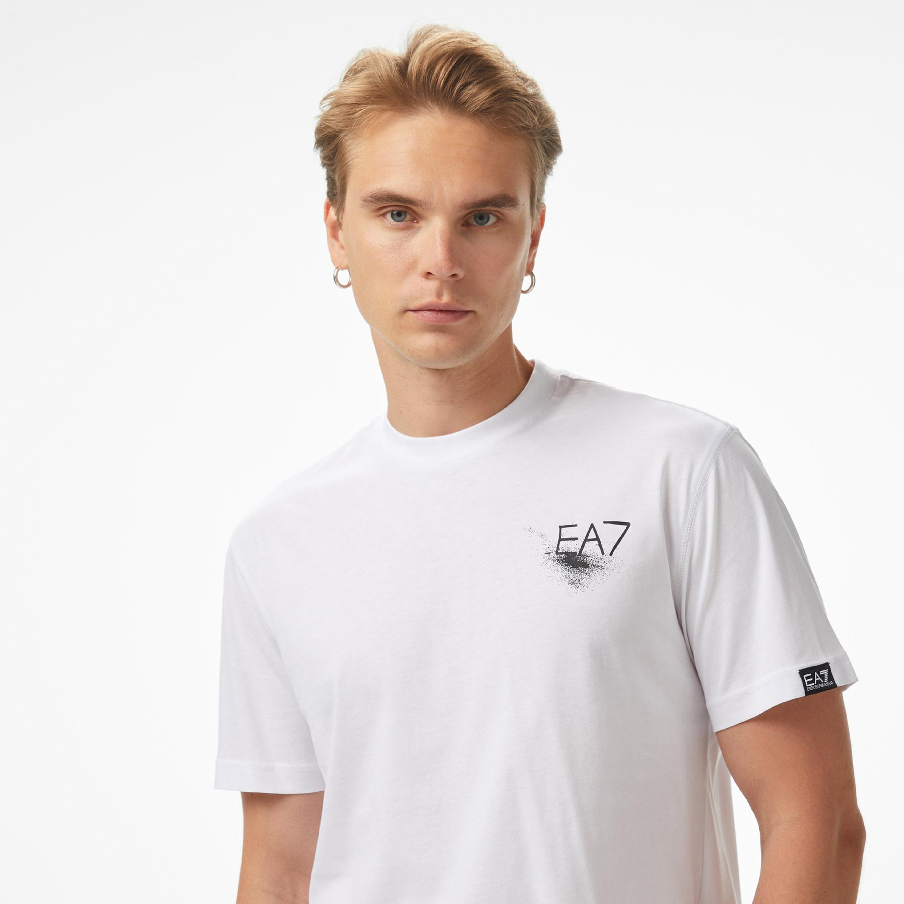 Emporio Armani Pamuklu Erkek Beyaz T-Shirt