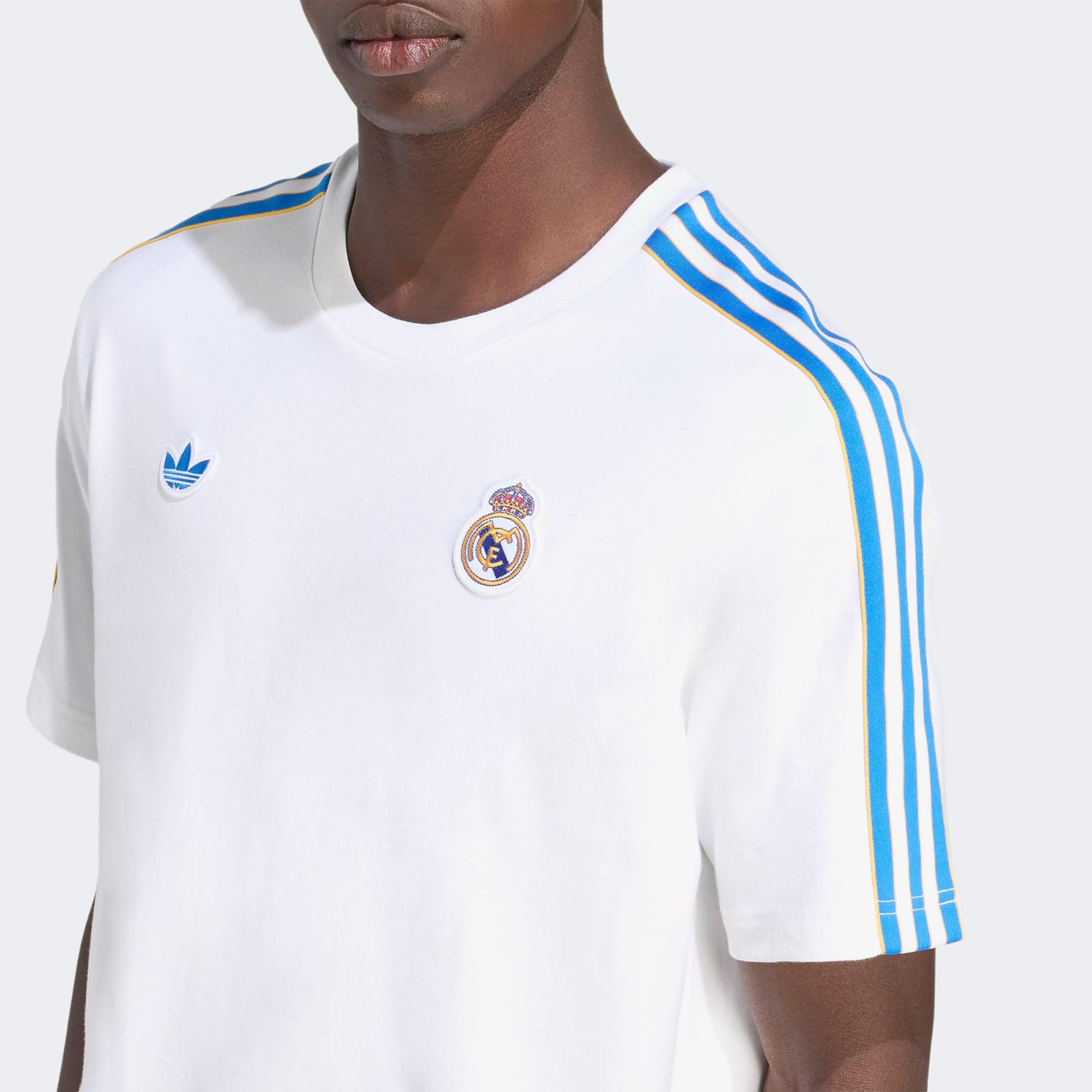 adidas Real Madrid Terrace Icons Erkek Beyaz T-Shirt