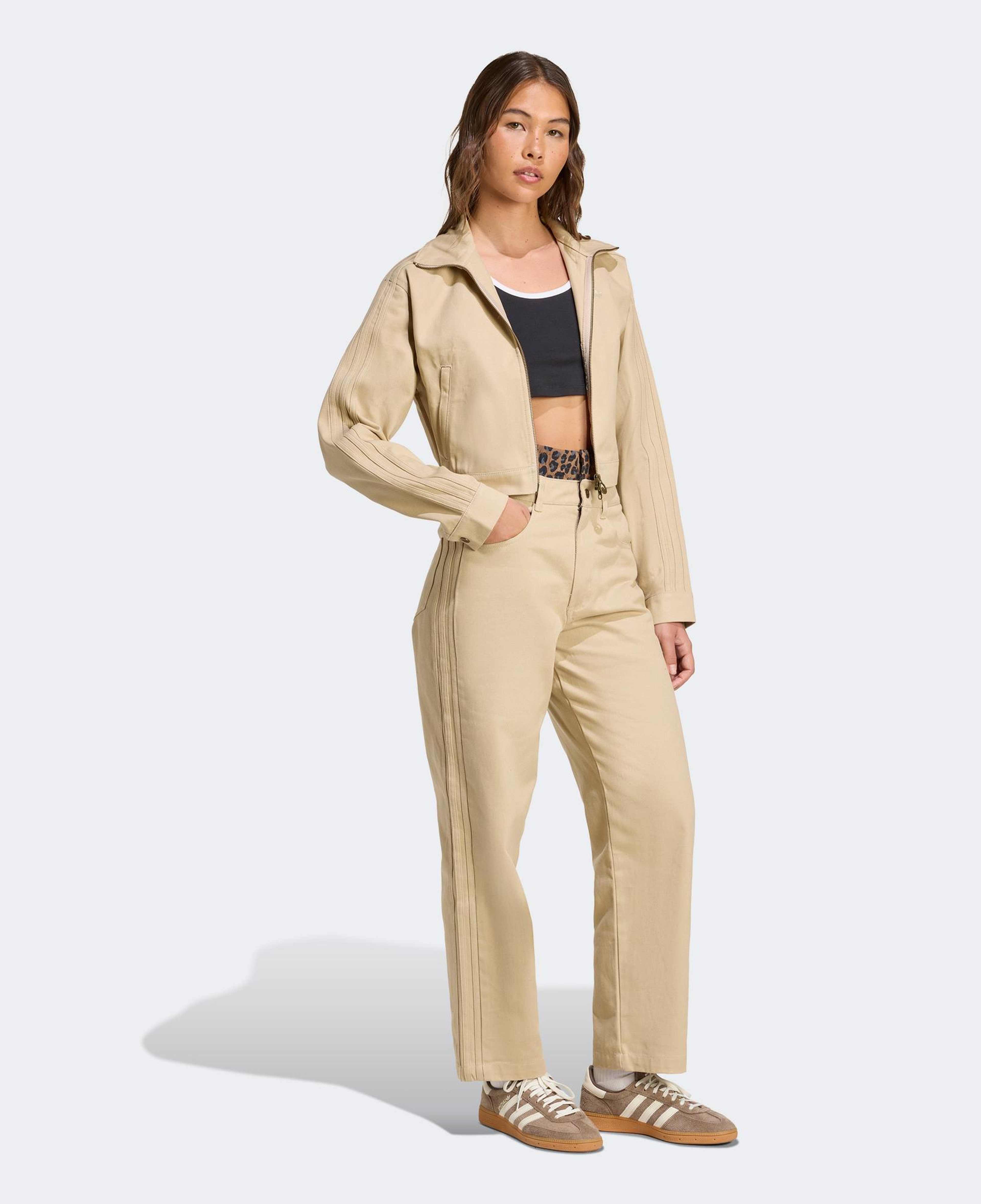 adidas Kadın Firebird Dimi Kısa Bej Eşofman Üstü