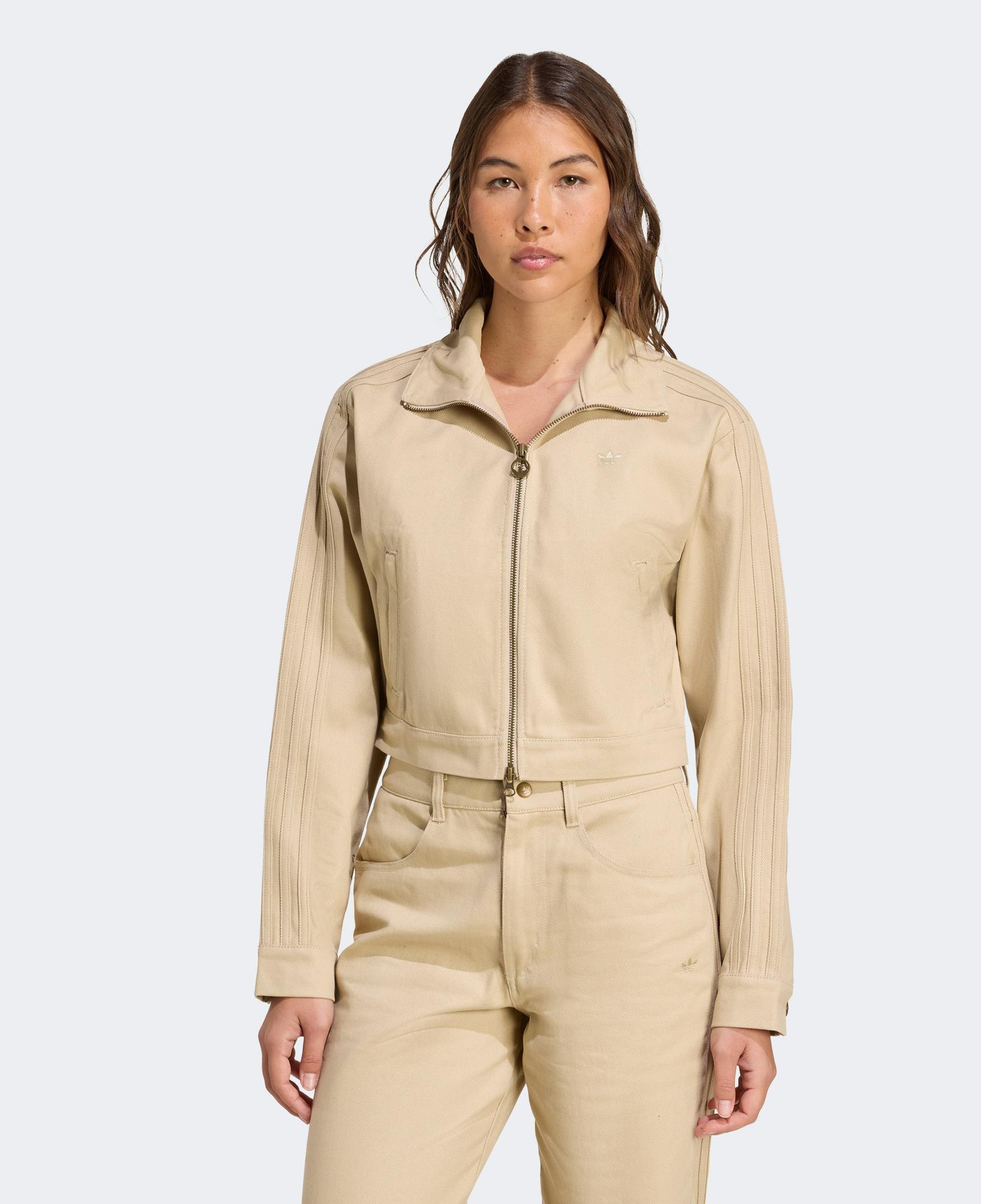 adidas Kadın Firebird Dimi Kısa Bej Eşofman Üstü