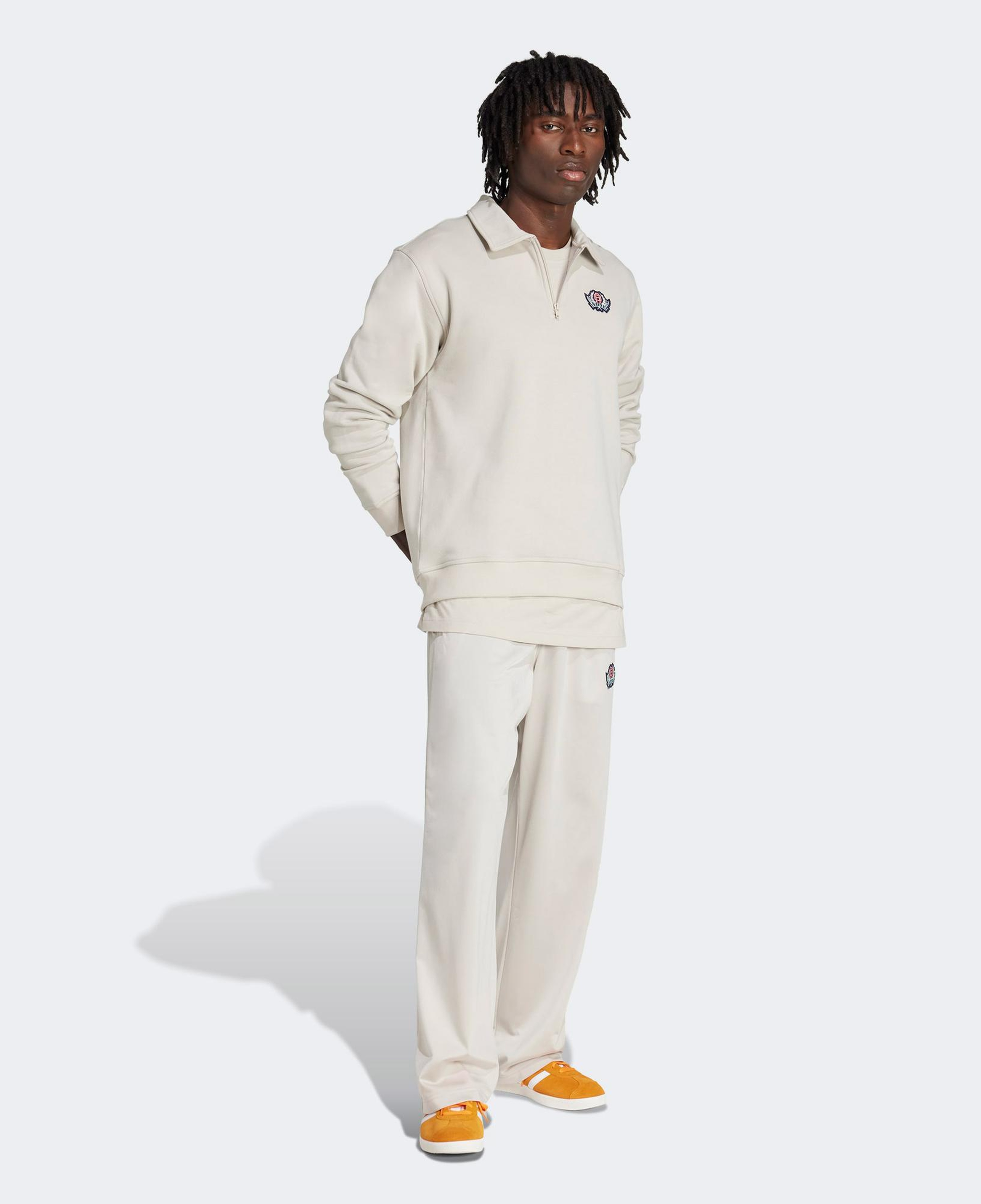 adidas Graphic Half Z Erkek Bej Sweatshirt