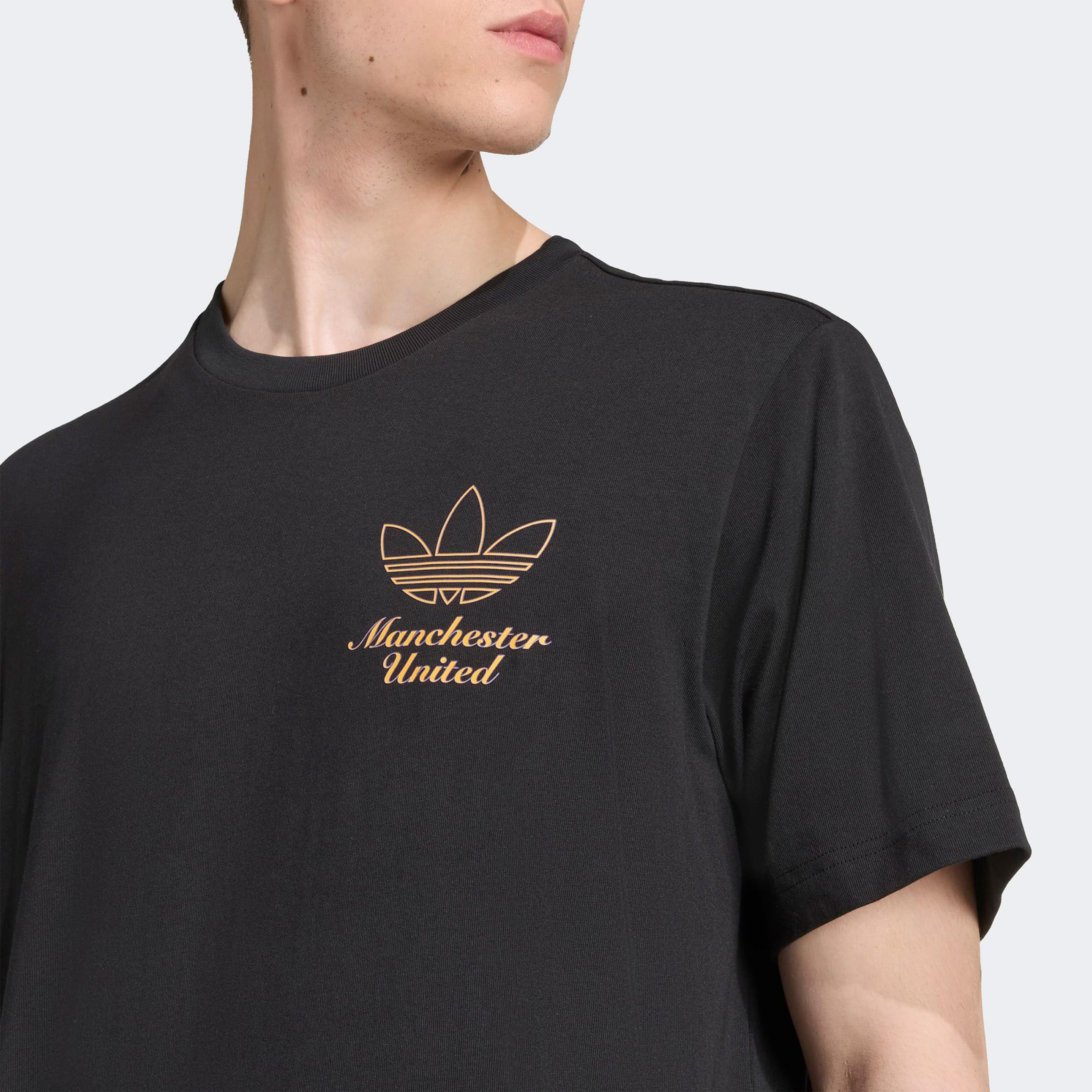 adidas Manchester United Terrace Icons Graphic Erkek Siyah T-Shirt