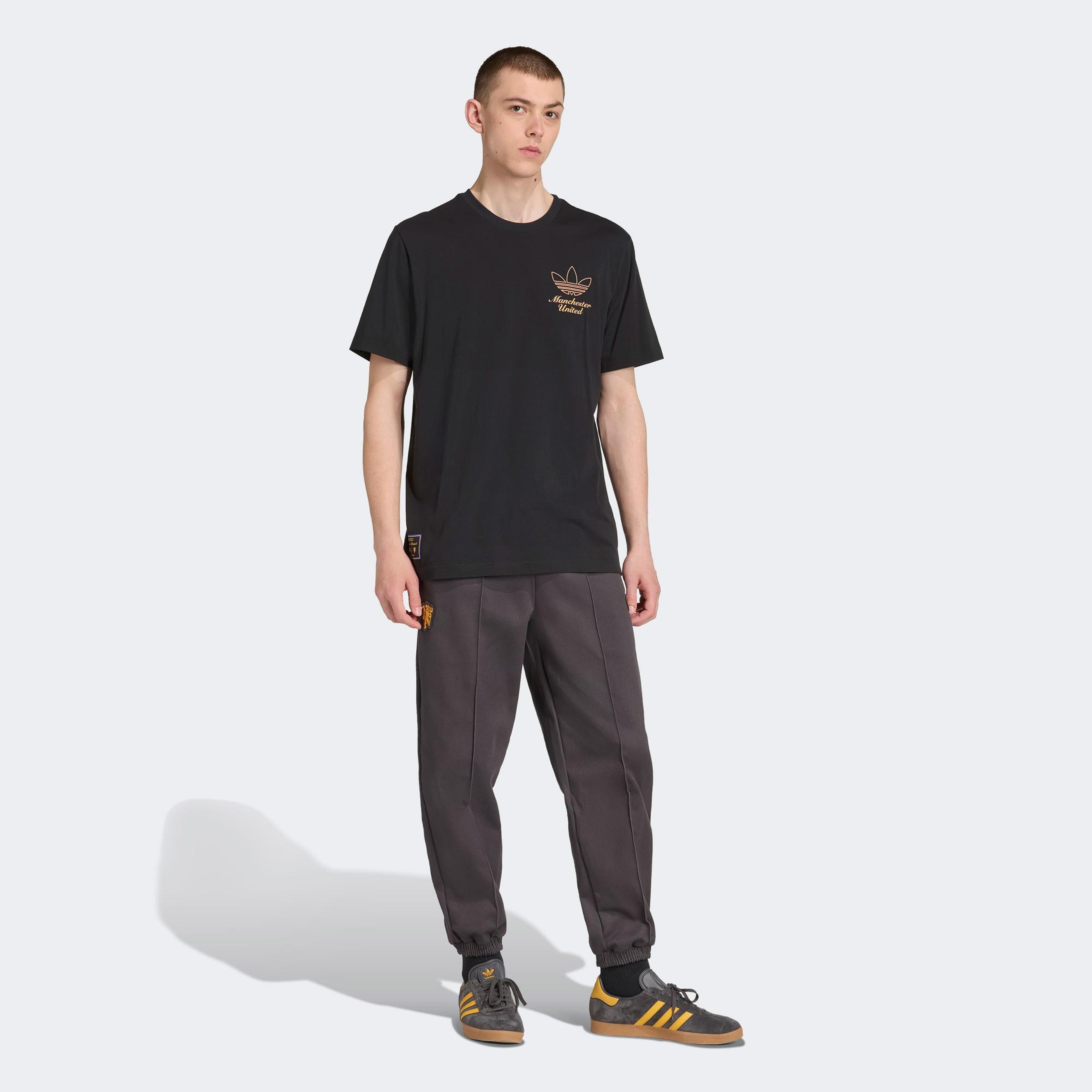 adidas Manchester United Terrace Icons Graphic Erkek Siyah T-Shirt