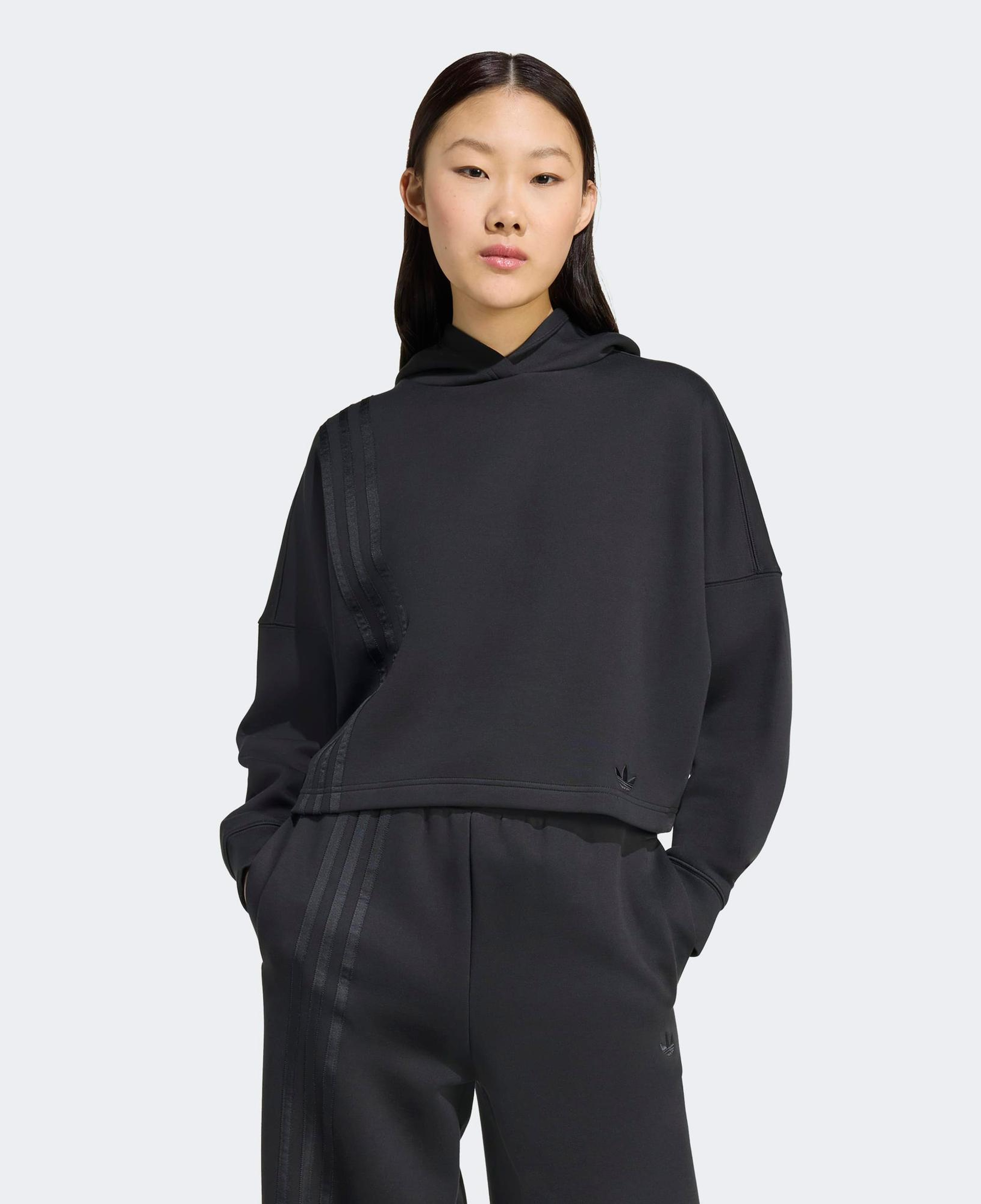 adidas 3 Stripes Hoody Kadın Siyah Sweatshirt