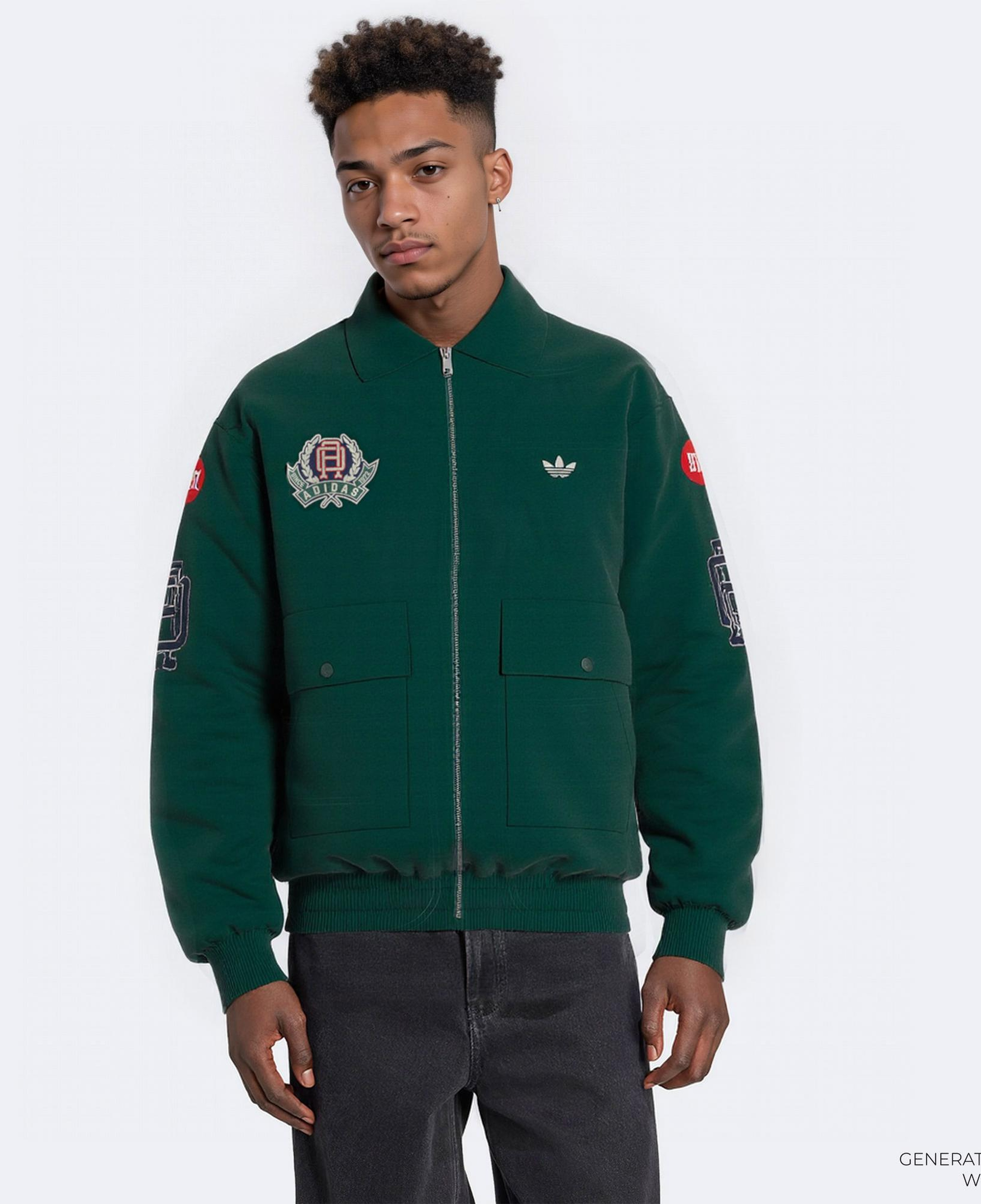 adidas VRCT Erkek Yeşil Yün Ceket
