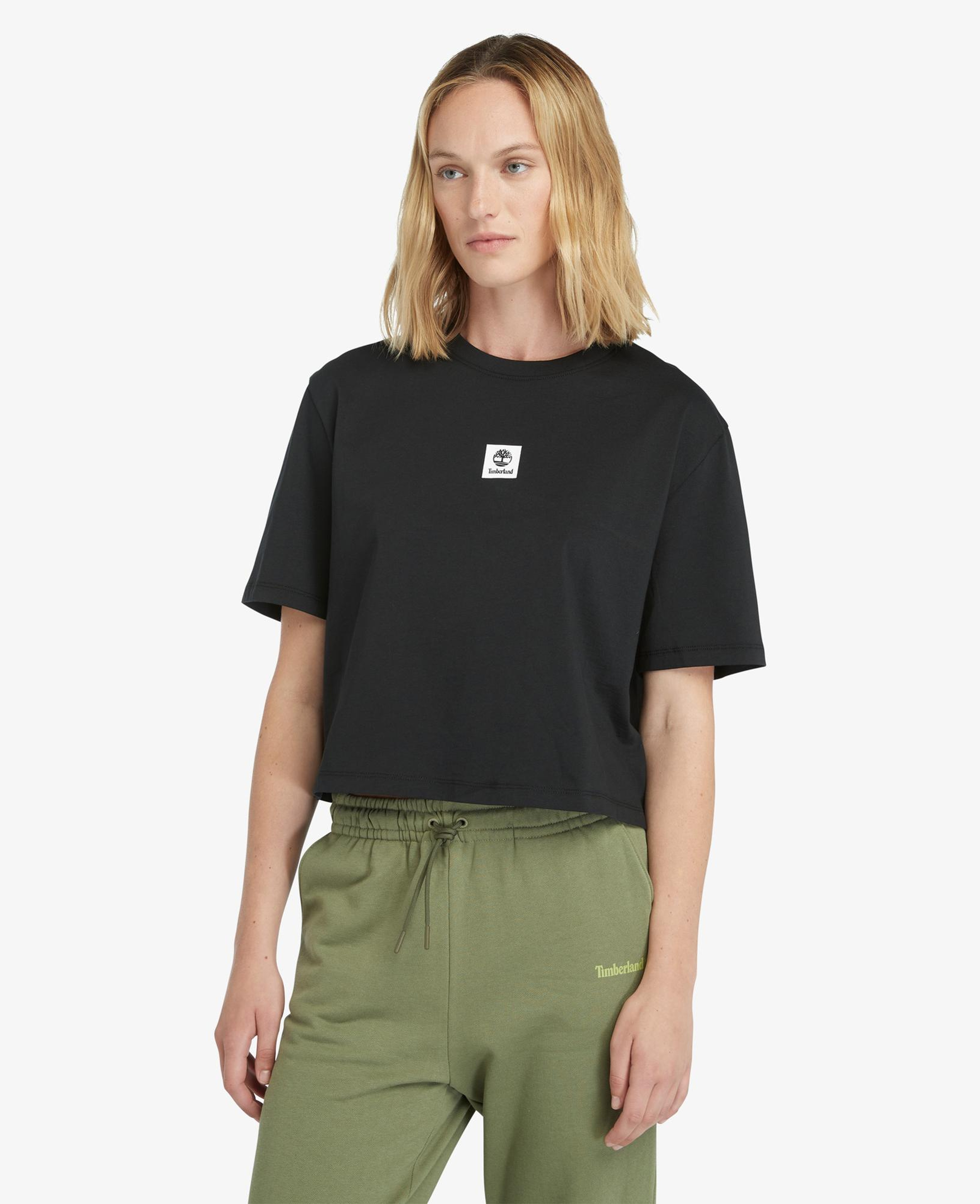Timberland Stack Logo Sleeve Kadın Siyah T-Shirt
