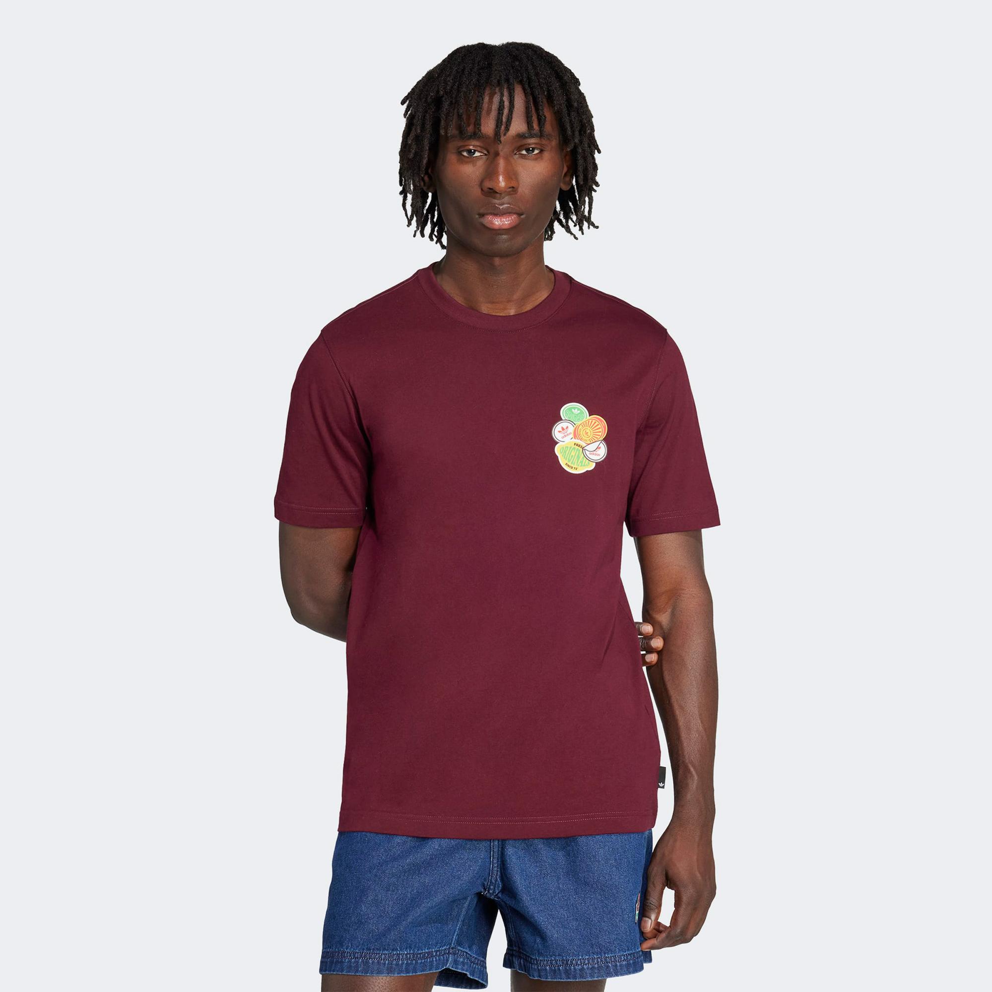 adidas Trefoil Series Loose Fit Erkek Bordo T-Shirt