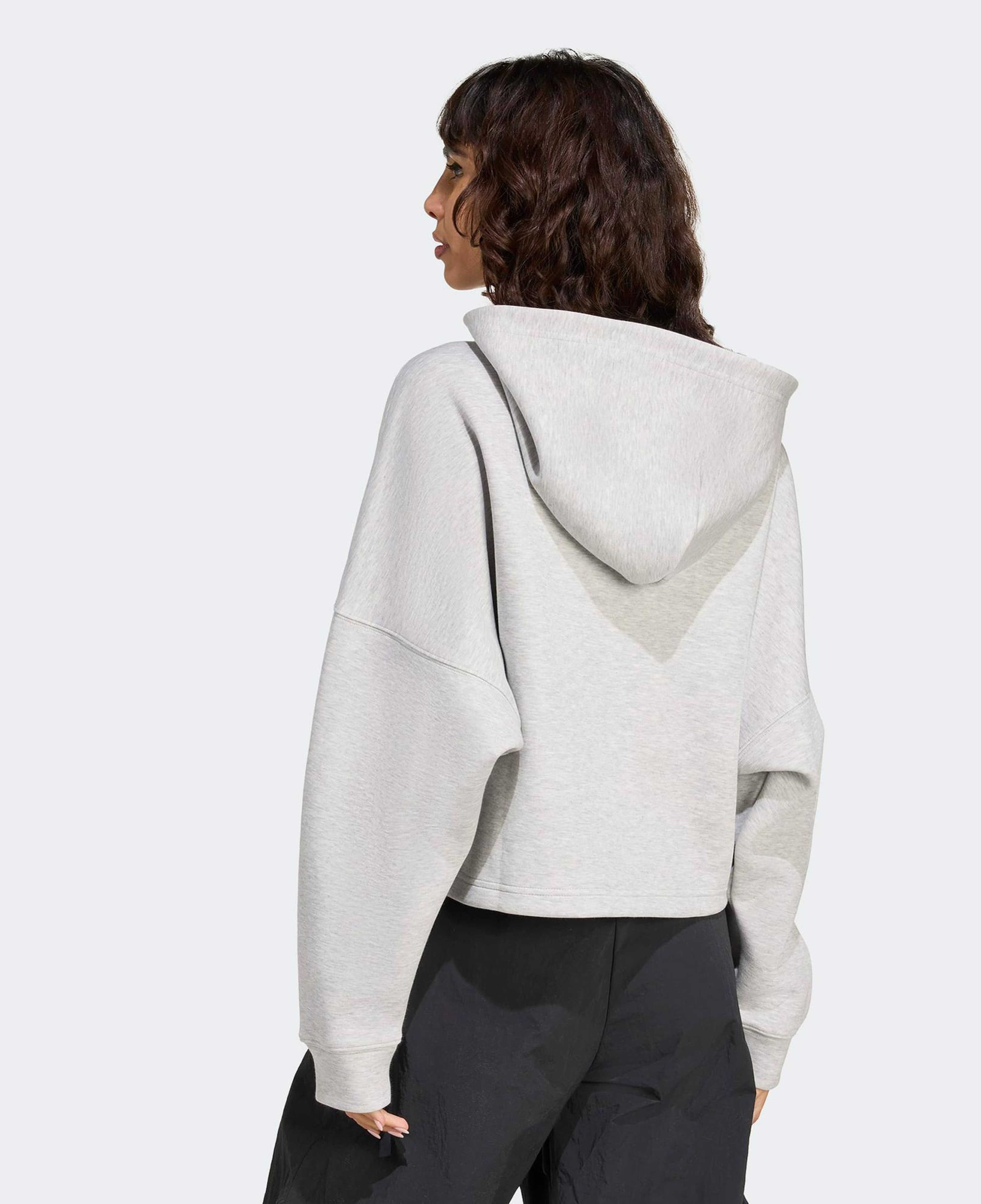 adidas 3 Stripes Kadın Gri Hoodie