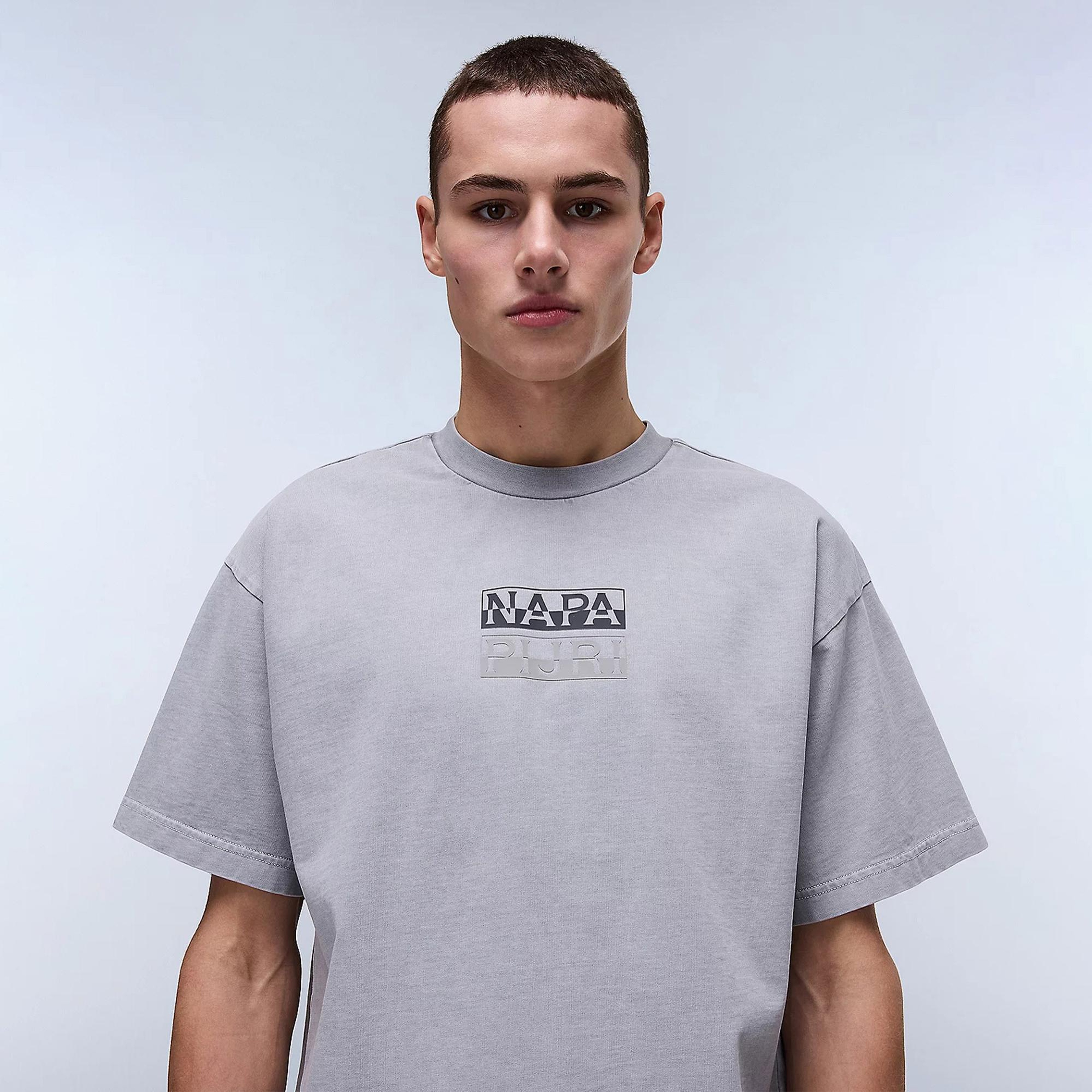 Napapijri  S-Cortona SS Sum Erkek Gri T-Shirt