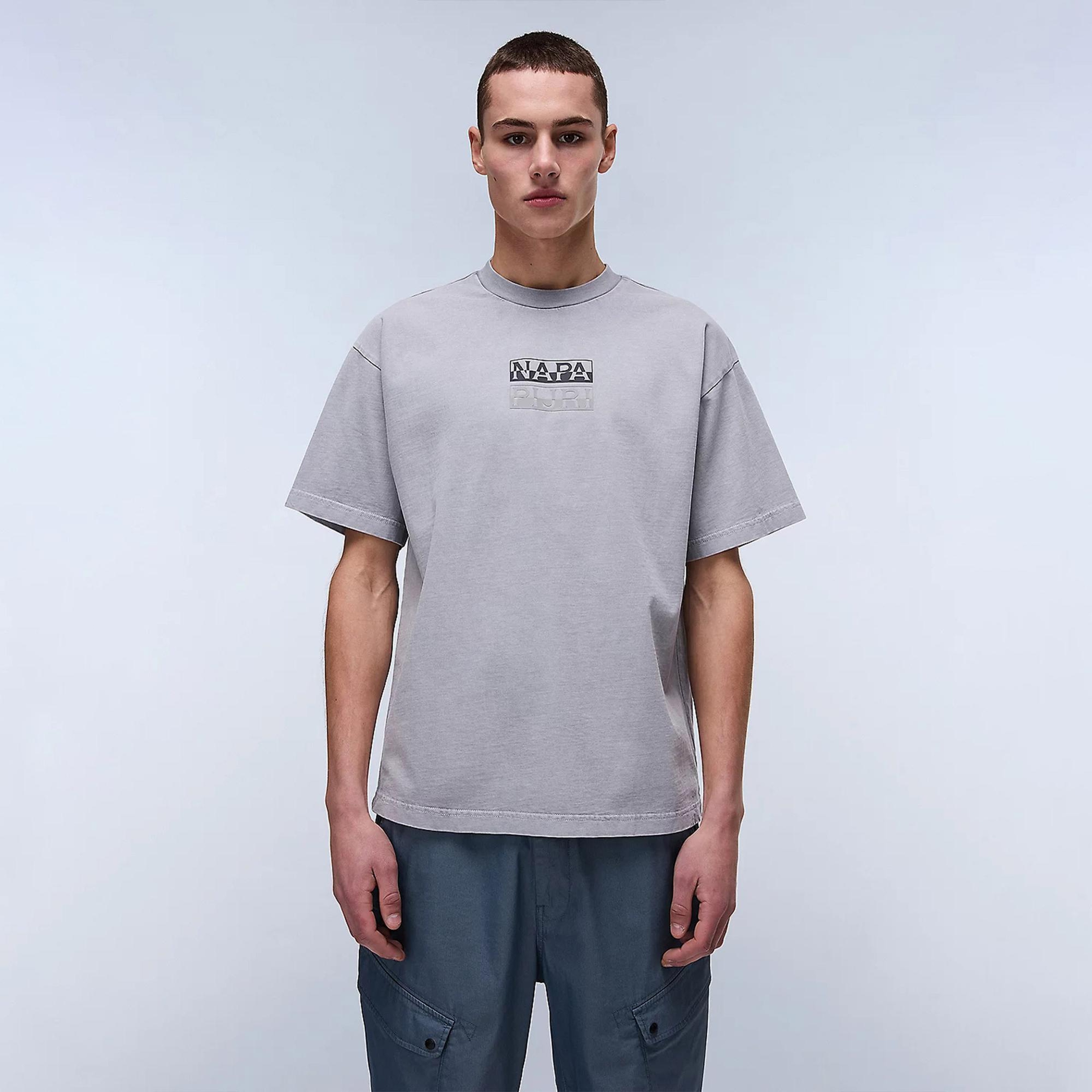 Napapijri  S-Cortona SS Sum Erkek Gri T-Shirt