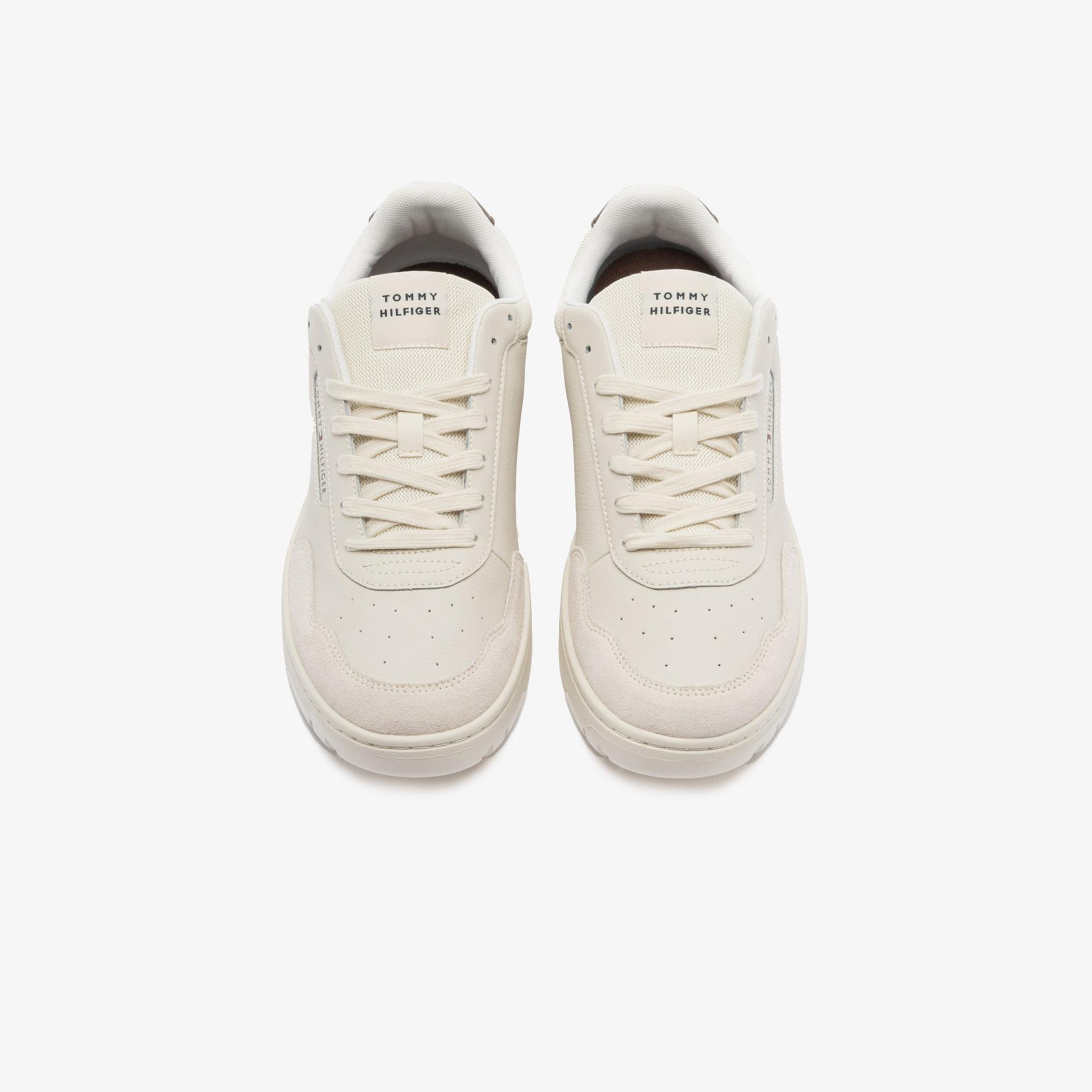 Tommy Hilfiger Deri Logolu Erkek Bej Spor Ayakkabı