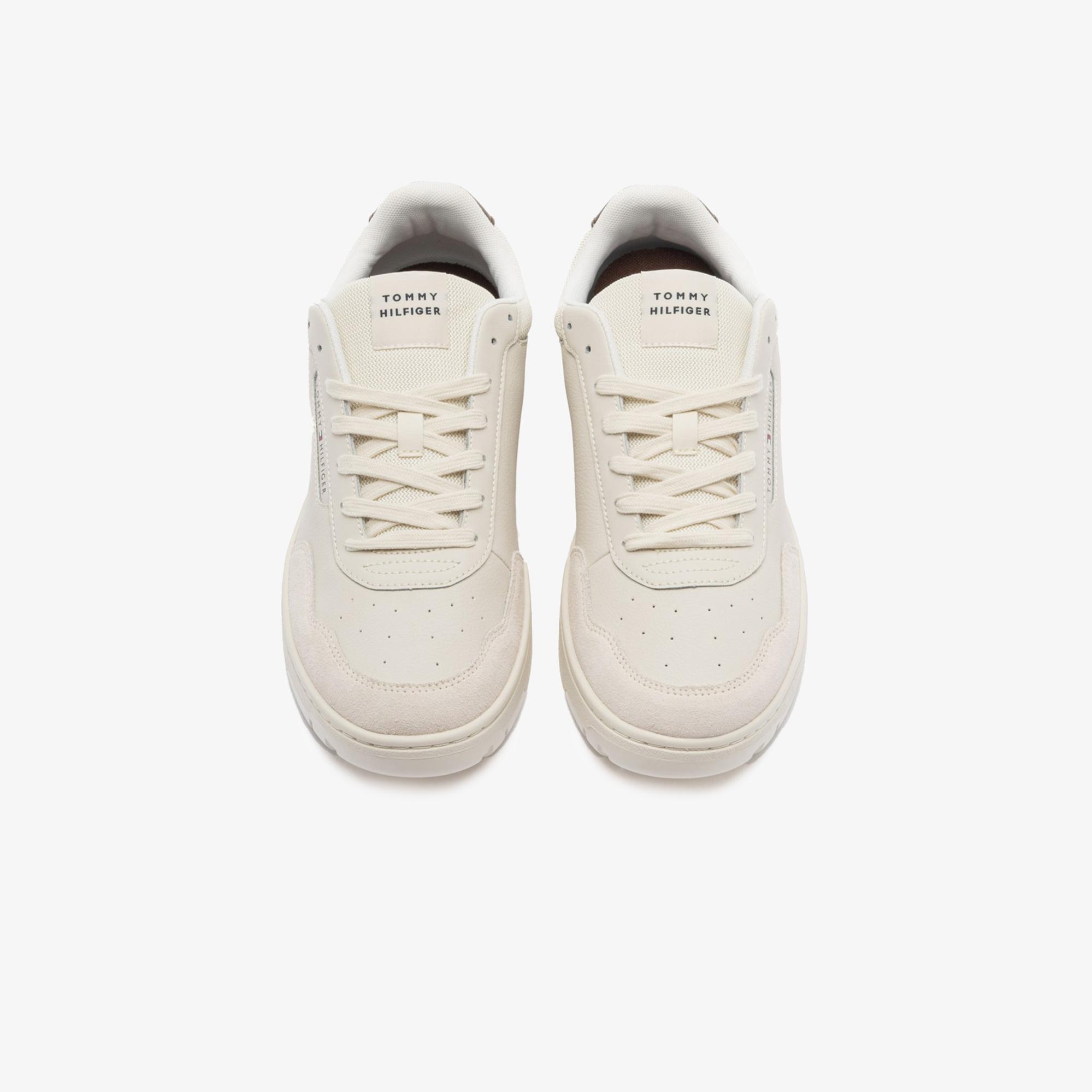 Tommy Hilfiger Deri Logolu Erkek Bej Spor Ayakkabı