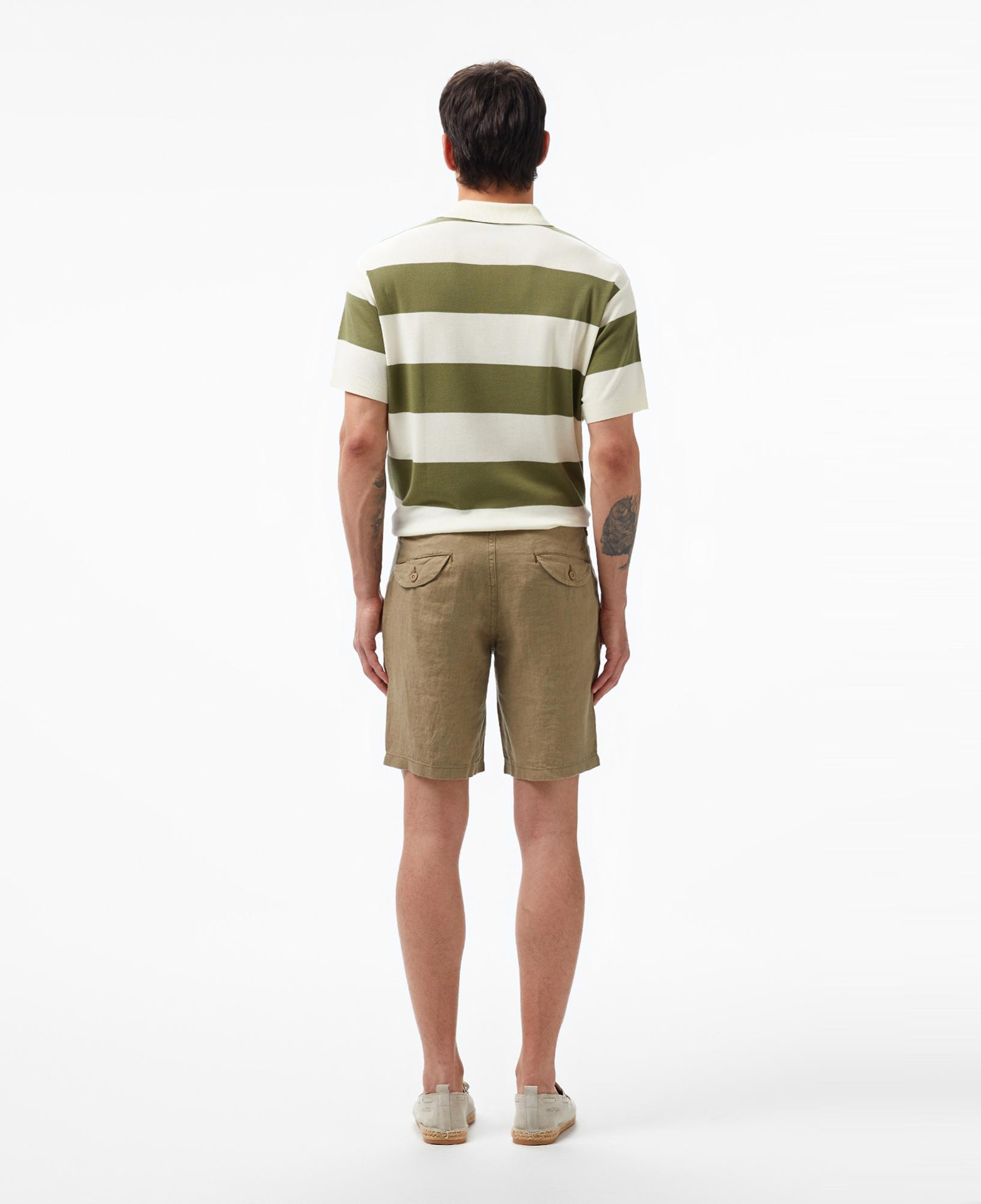 Nautica Erkek Yeşil Slim Fit Keten Şort