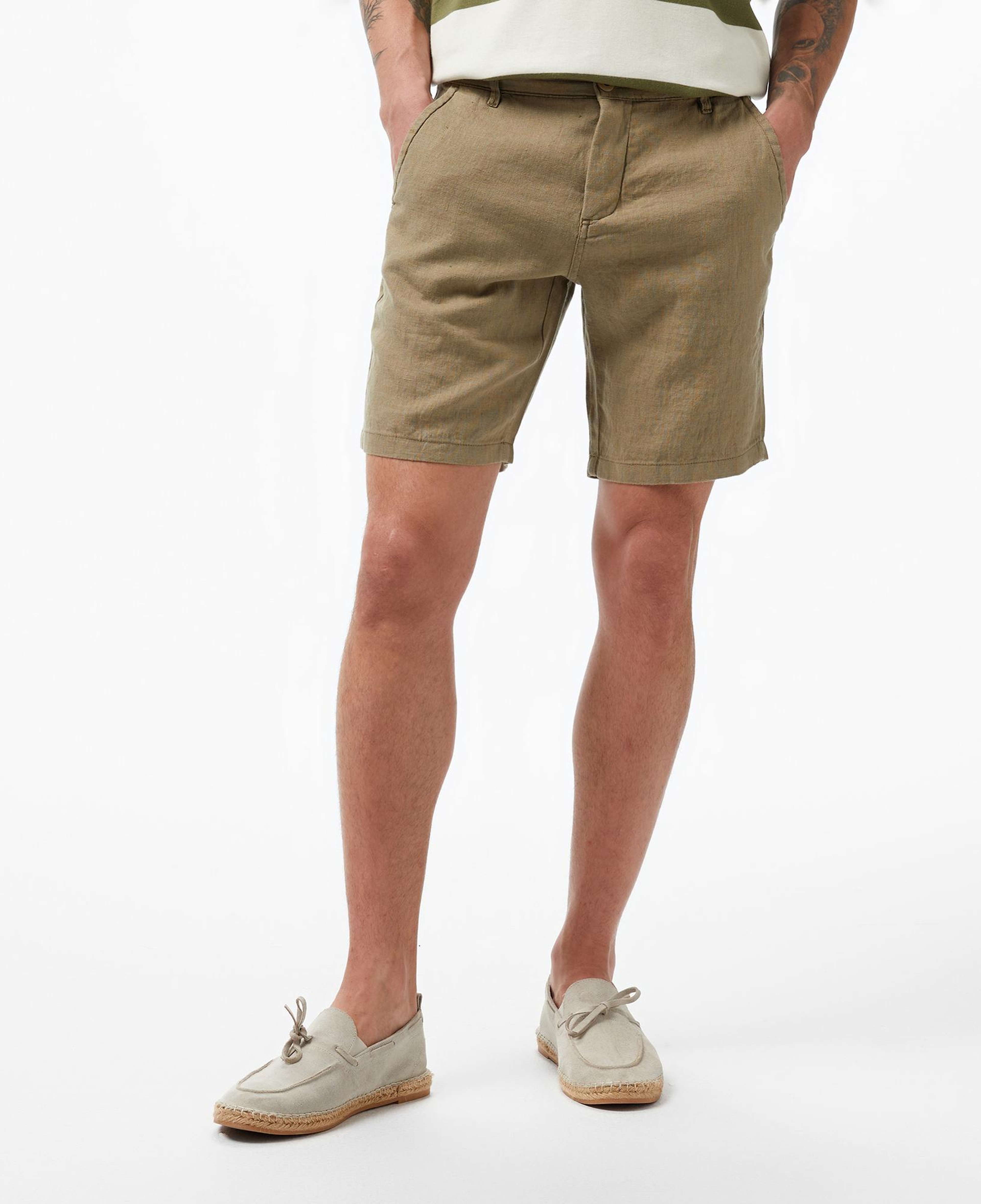 Nautica Erkek Yeşil Slim Fit Keten Şort