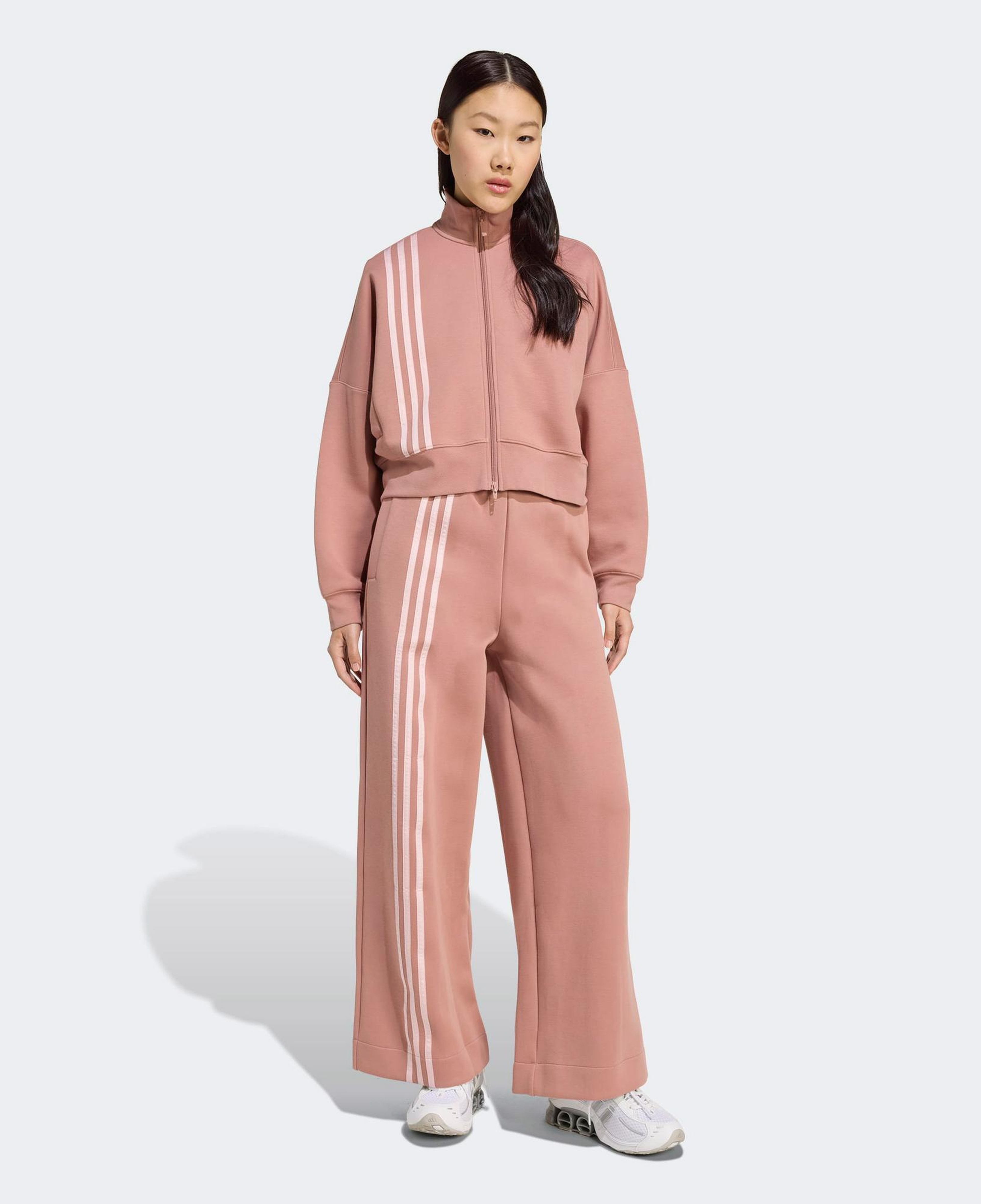 adidas 3 Stripes Zipup Kadın Kahverengi Sweatshirt