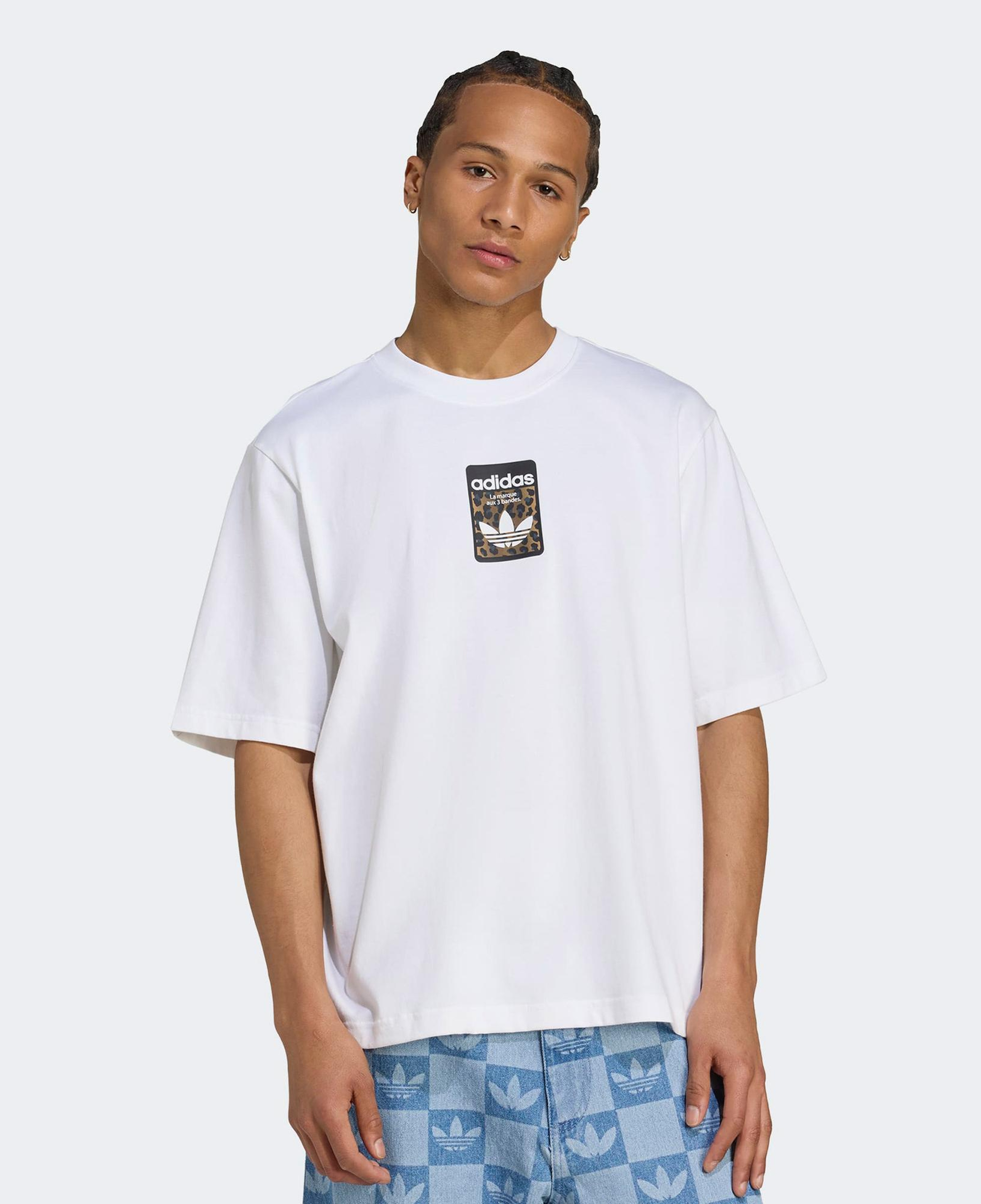 adidas Leo Oversize Erkek Beyaz T-Shirt