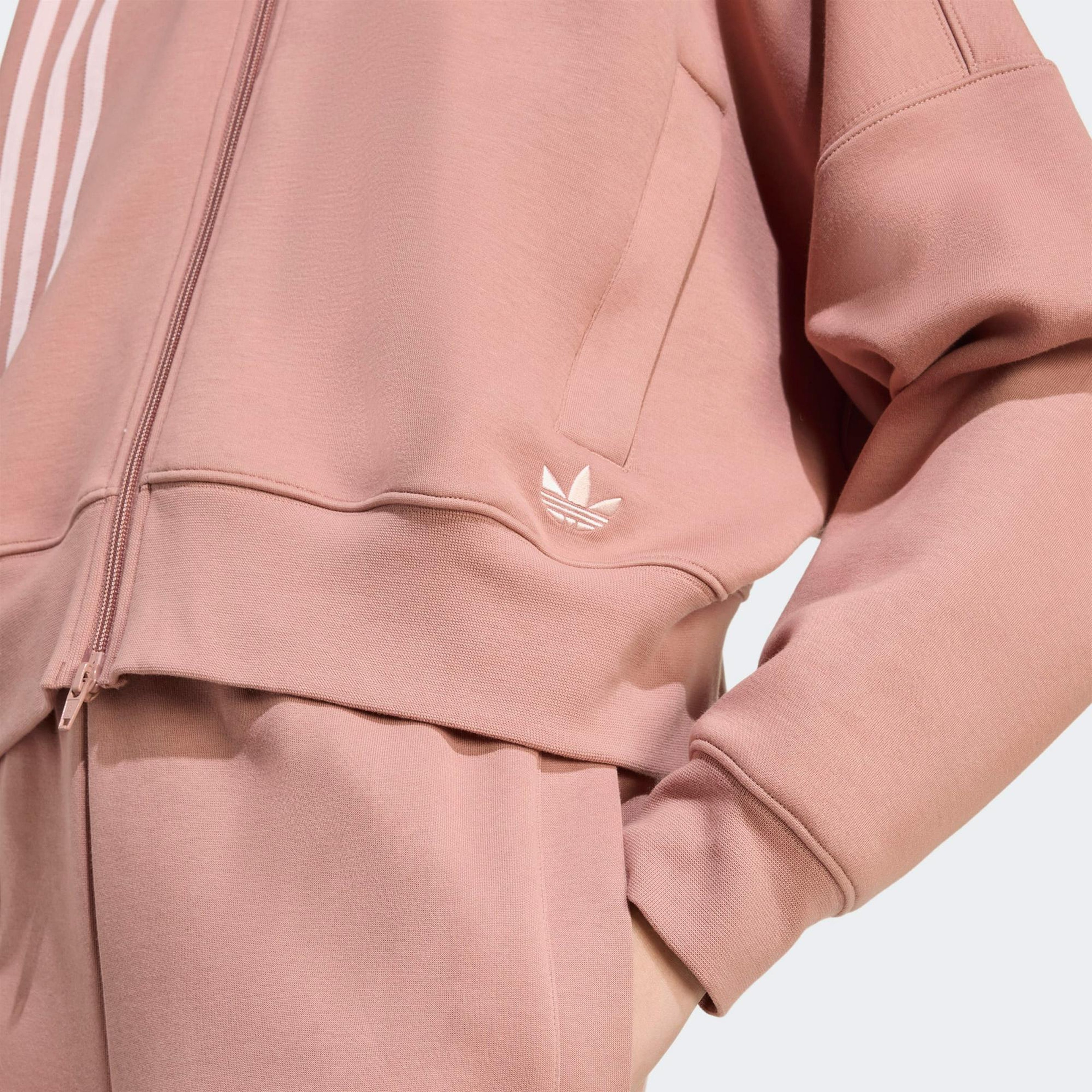 adidas 3 Stripes Zipup Kadın Kahverengi Sweatshirt