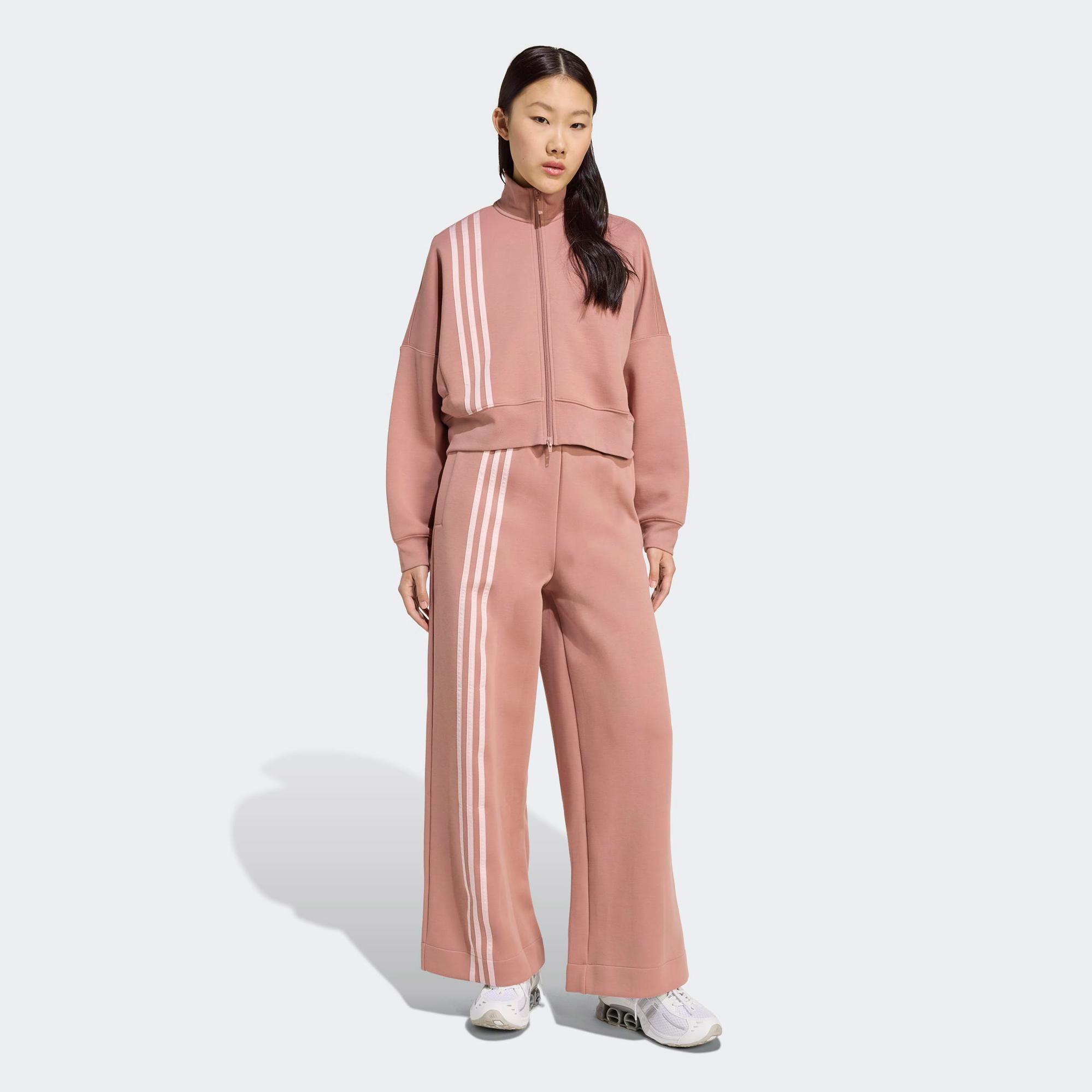 adidas 3 Stripes Zipup Kadın Kahverengi Sweatshirt