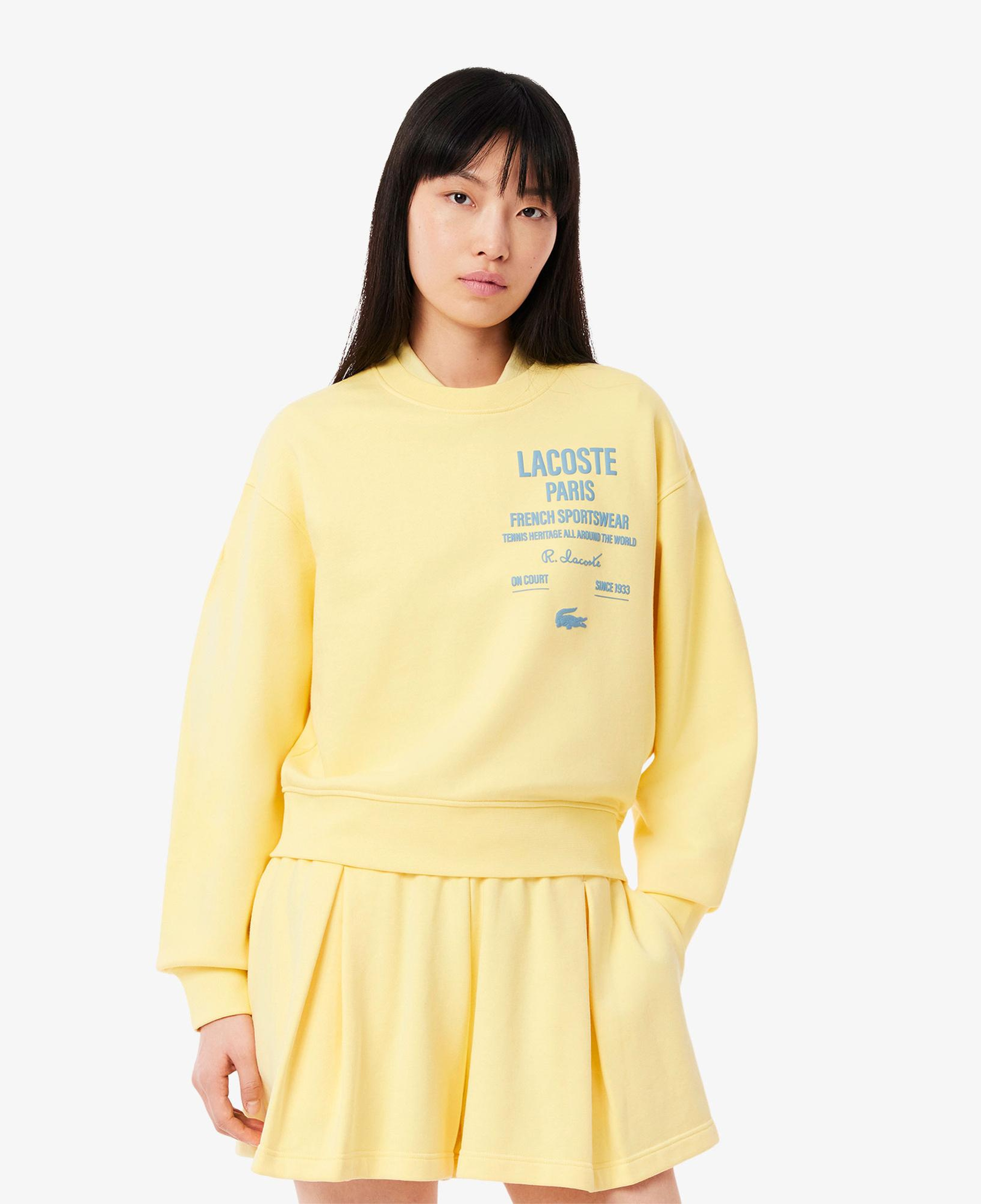 Lacoste Oversized Fit Pleated Kadın Sarı Eşofman Üstü