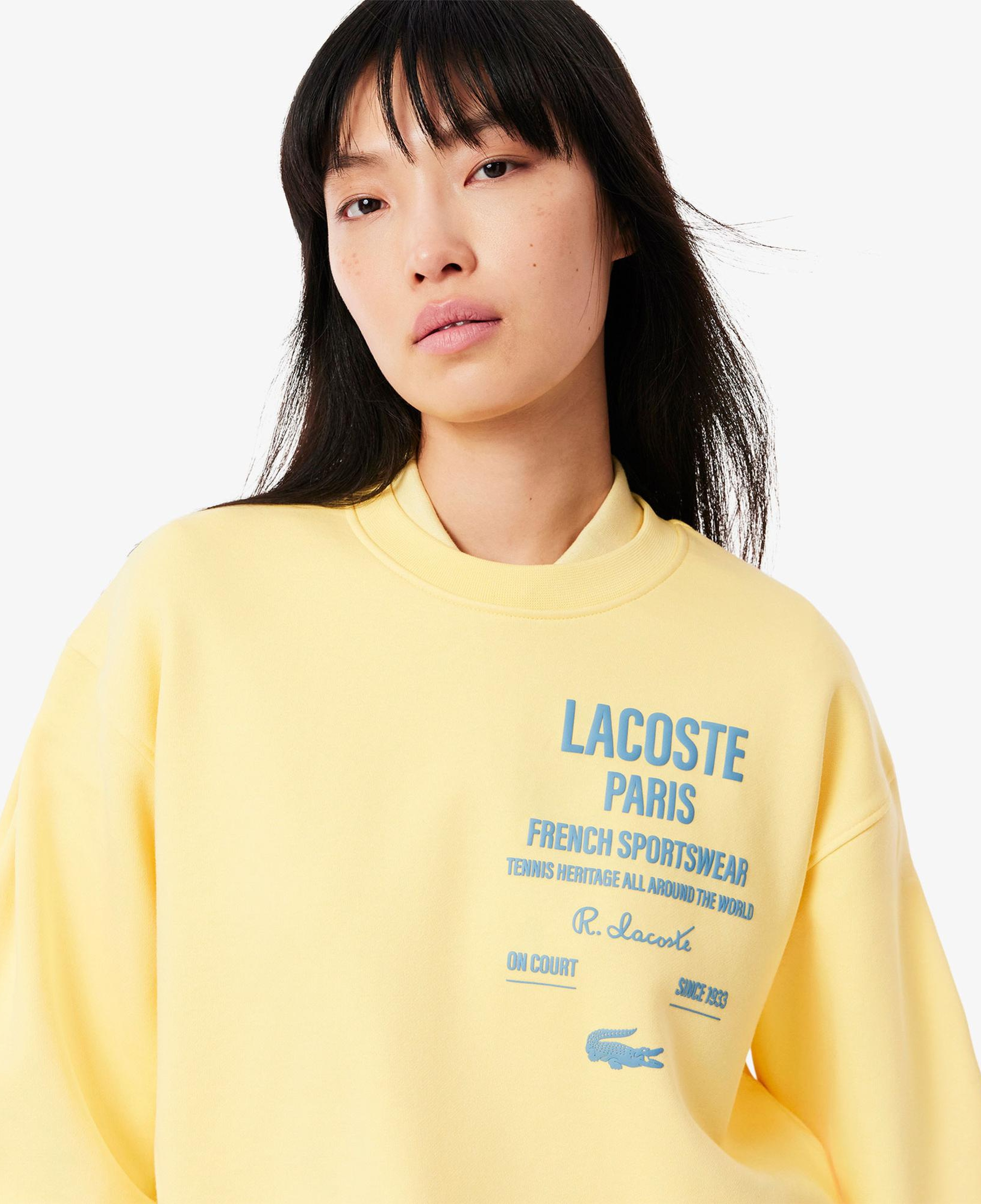 Lacoste Oversized Fit Pleated Kadın Sarı Eşofman Üstü