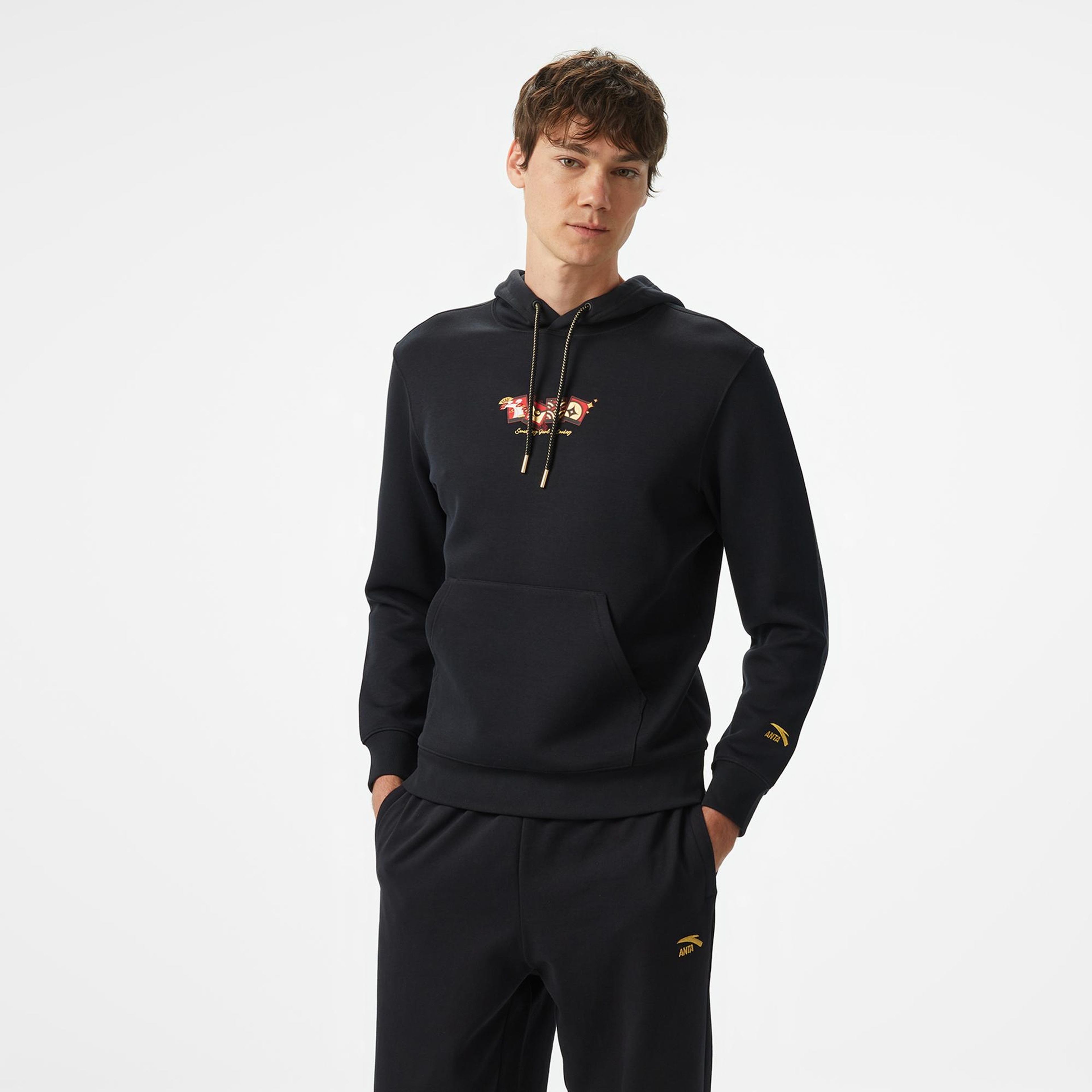 Anta CNY Good Luck Erkek Siyah Hoodie