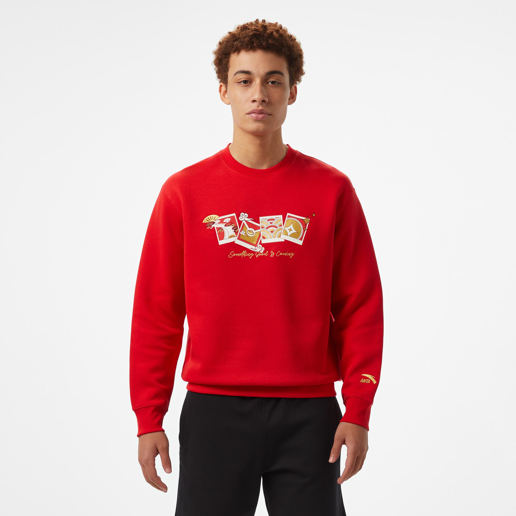 Anta CNY Good Luck Erkek Kırmızı Sweatshirt