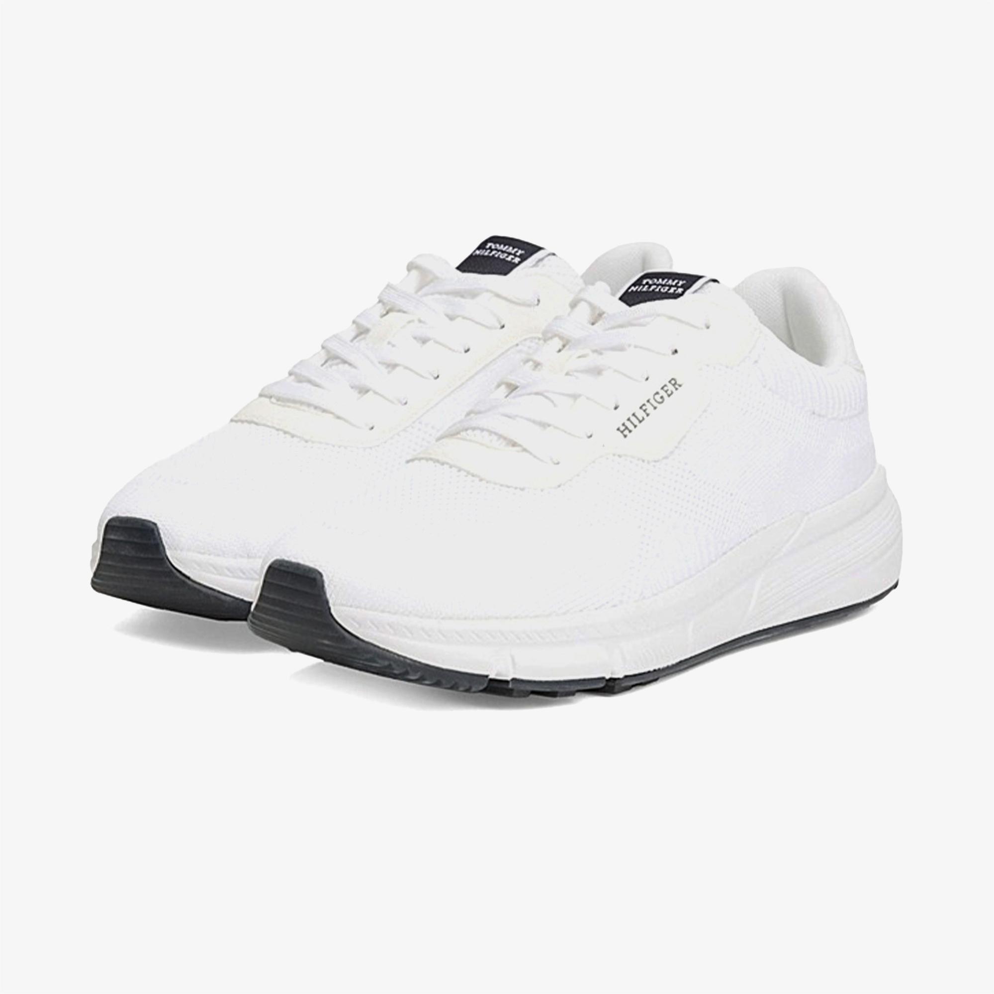 Tommy Hilfiger Lightweight Rwb Knit Erkek Beyaz Sneaker