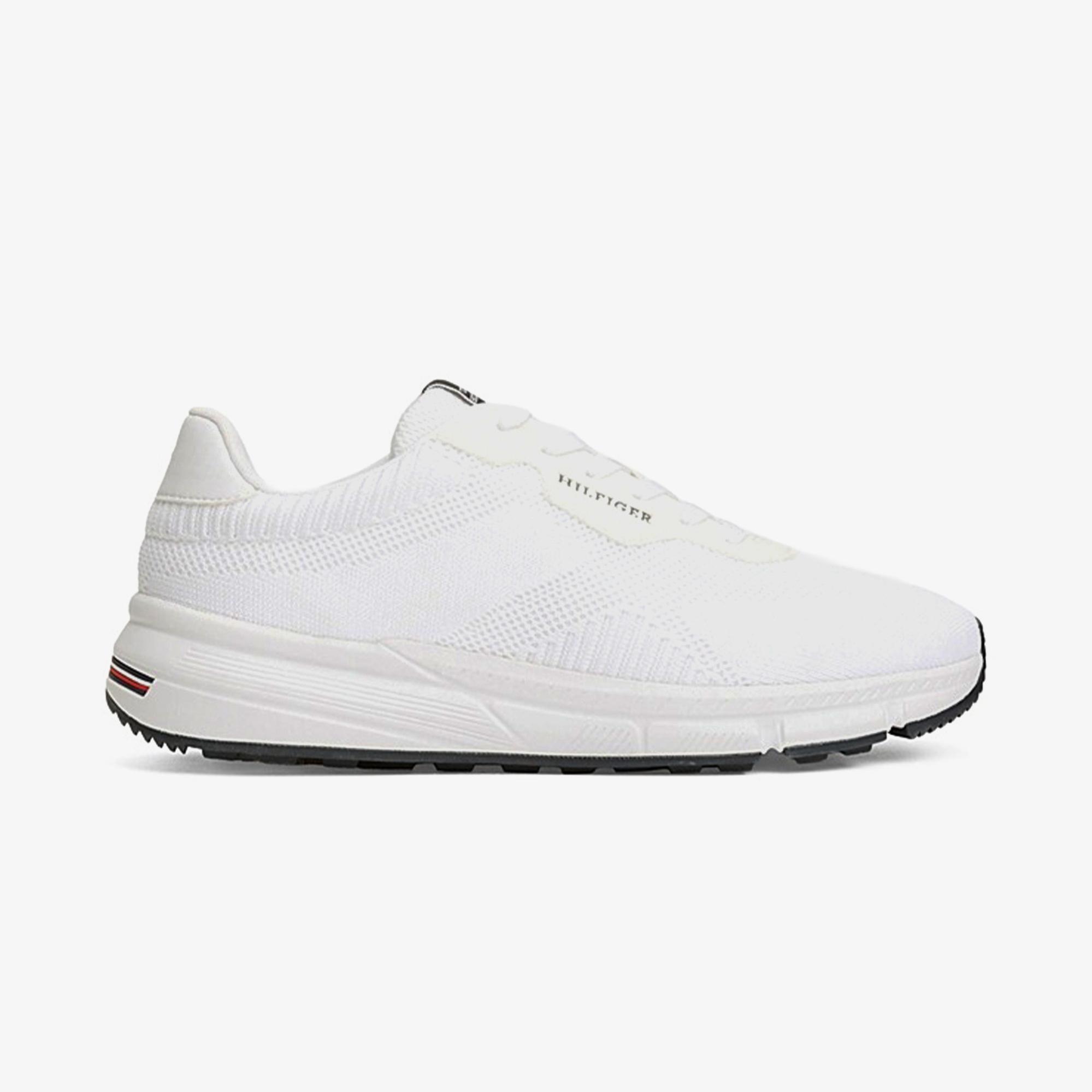 Tommy Hilfiger Lightweight Rwb Knit Erkek Beyaz Sneaker