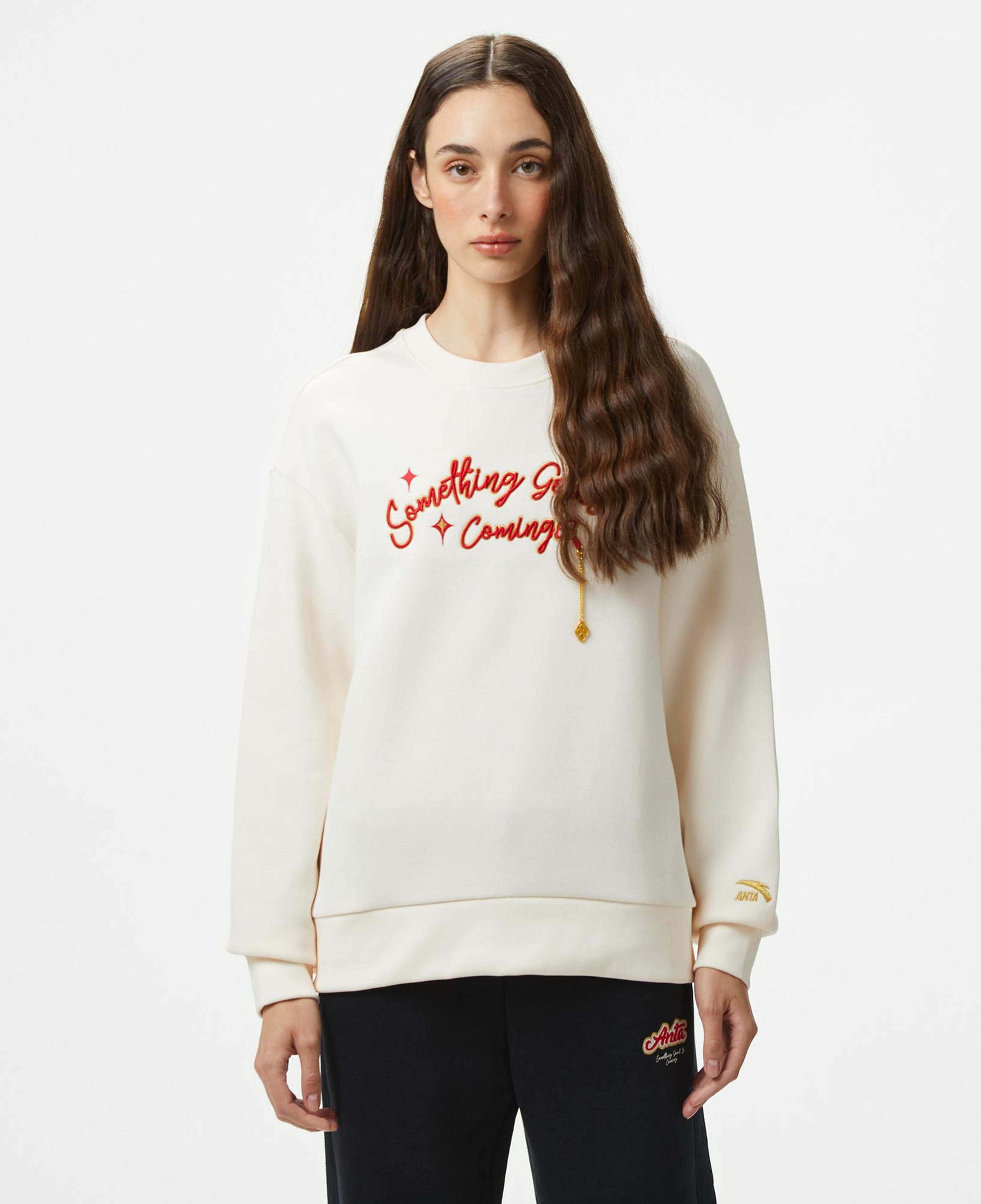 Anta CNY Good Luck Kadın Beyaz Sweatshirt