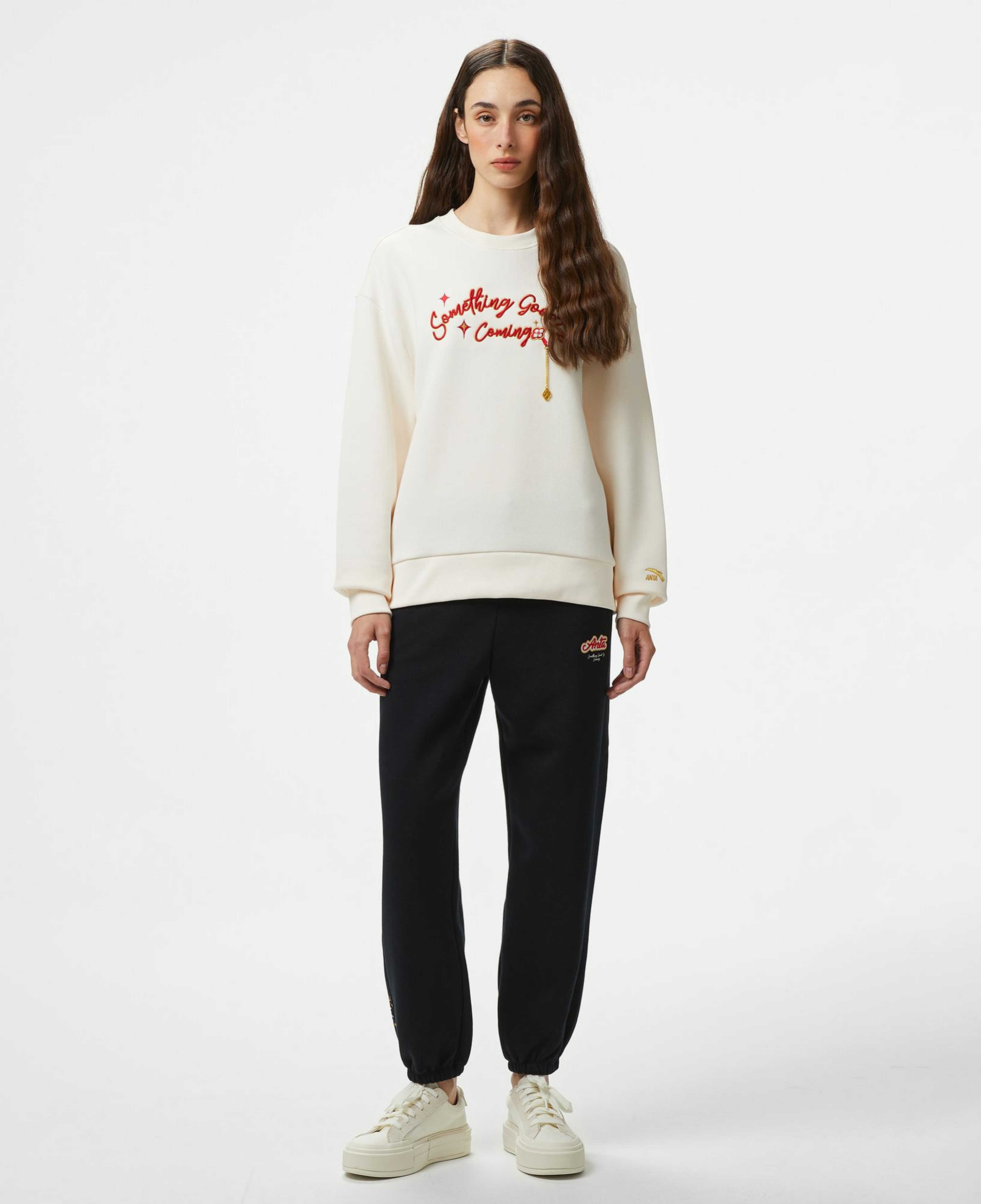 Anta CNY Good Luck Kadın Beyaz Sweatshirt