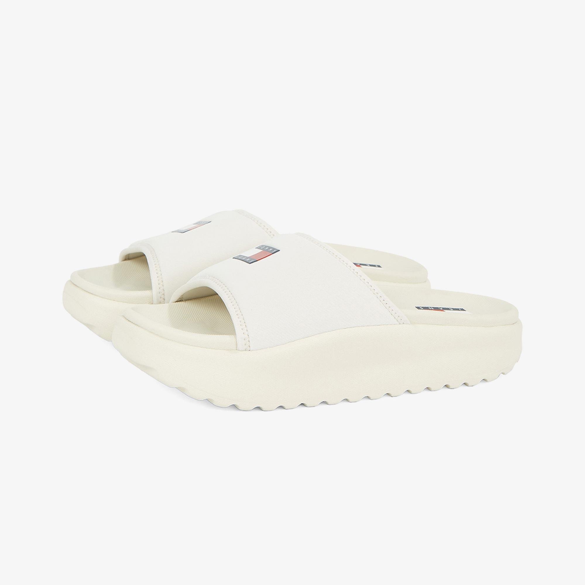 Tommy Hilfiger Comfy Pool Kadın Bej Terlik