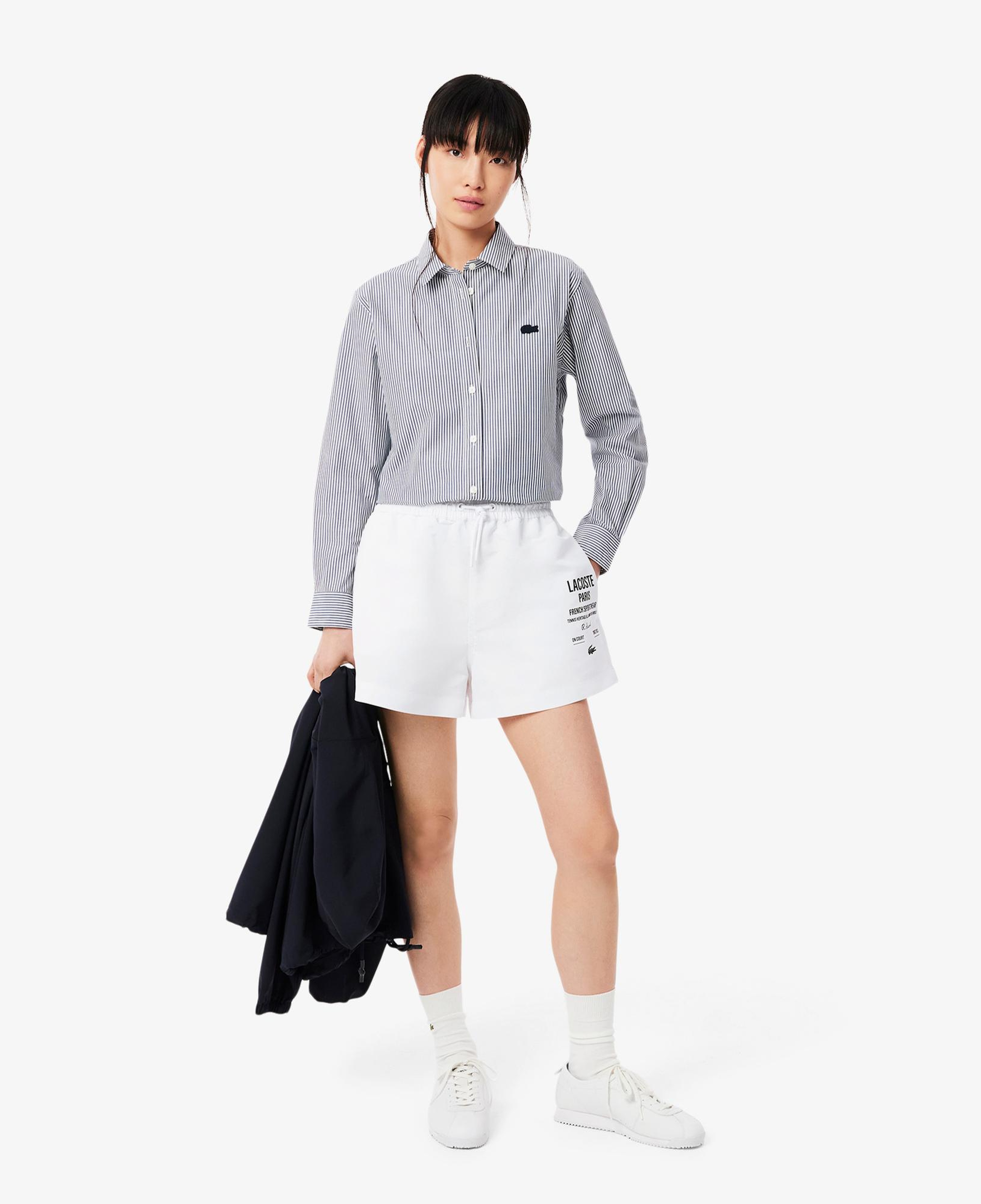 Lacoste Long Print Kadın Beyaz Şort