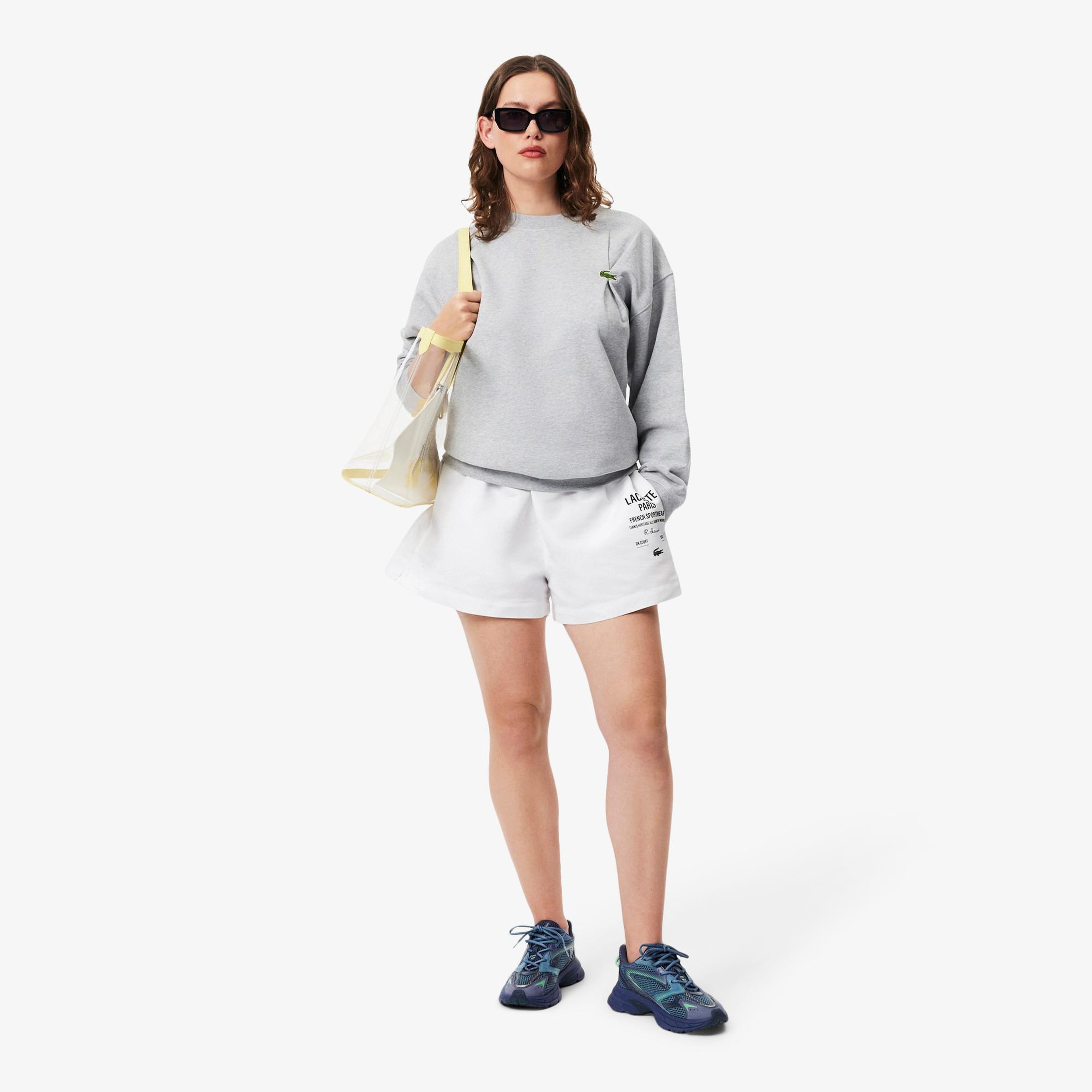 Lacoste Long Print Kadın Beyaz Şort