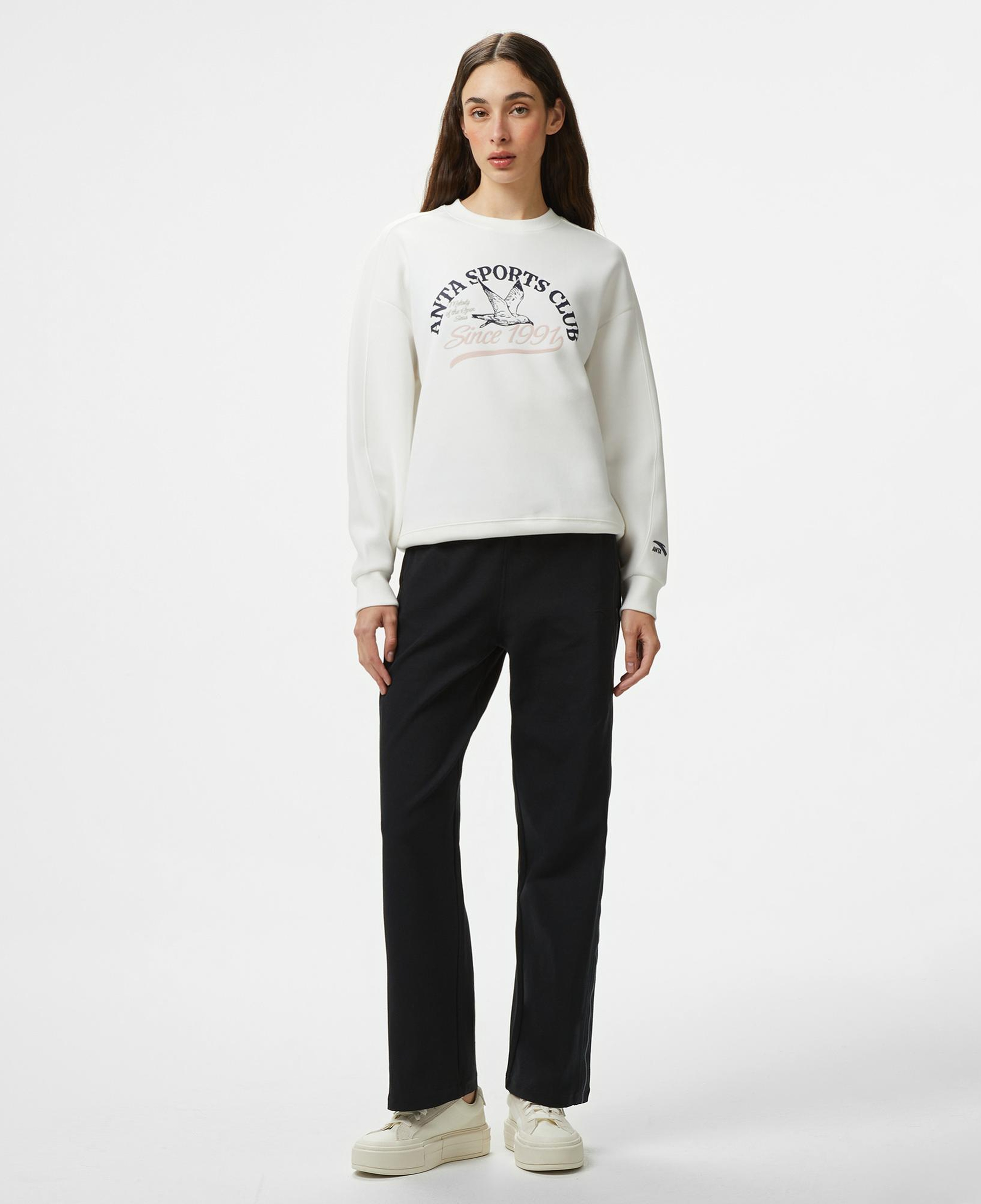 Anta Sports Club Kadın Beyaz Hoodie